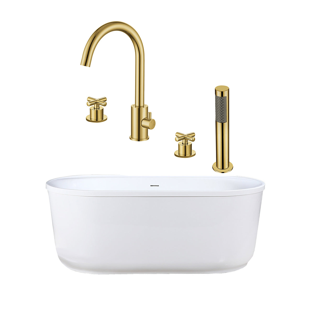 Maidstone Luca Acrylic Double Ended Freestanding Tub and Faucet Package