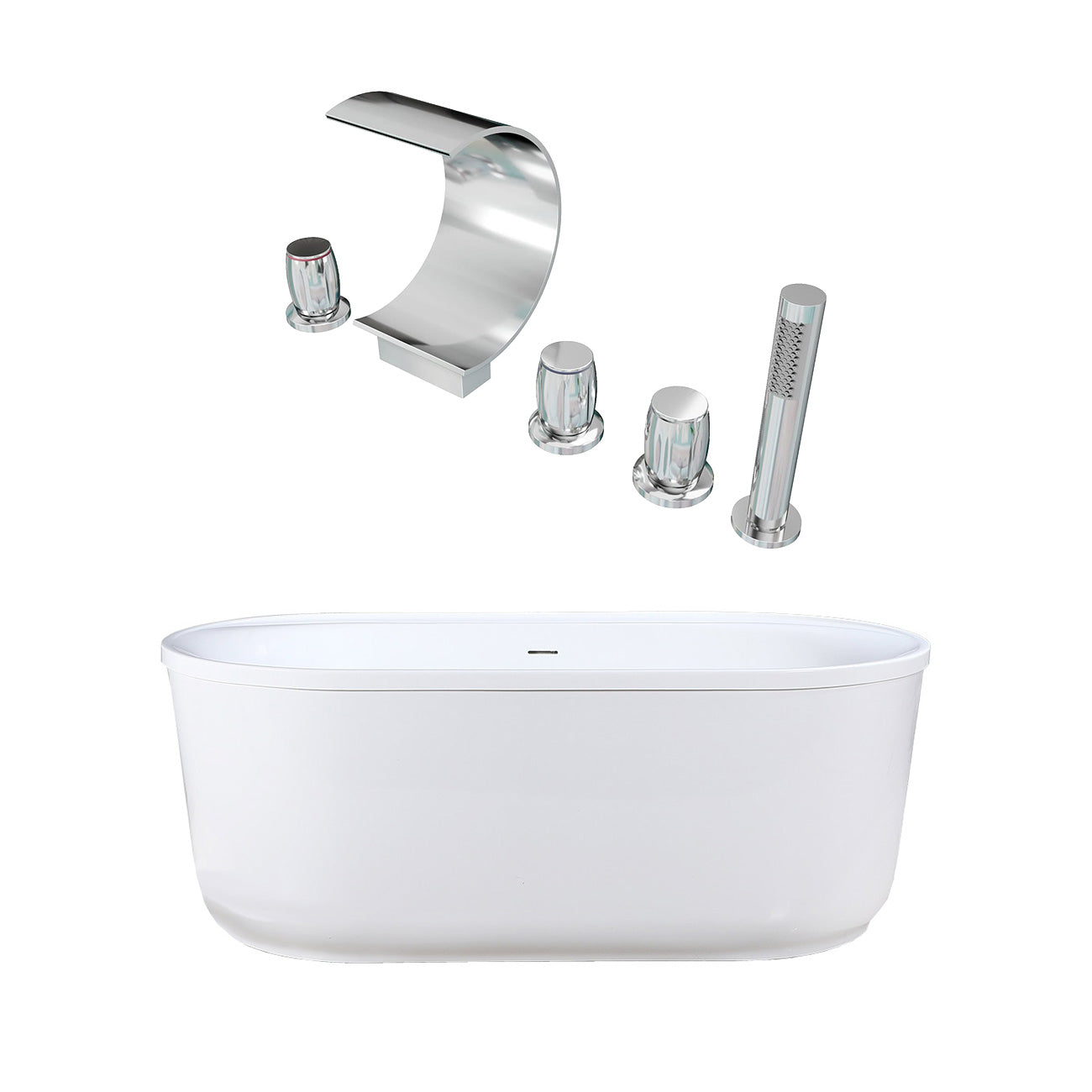 Maidstone Luca Acrylic Double Ended Freestanding Tub and Faucet Package