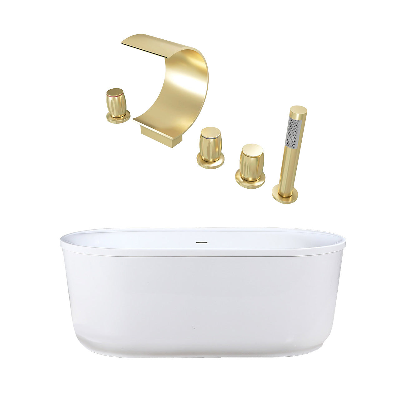 Maidstone Luca Acrylic Double Ended Freestanding Tub and Faucet Package