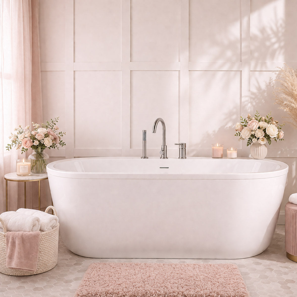 Maidstone Luca Acrylic Double Ended Freestanding Tub and Faucet Package