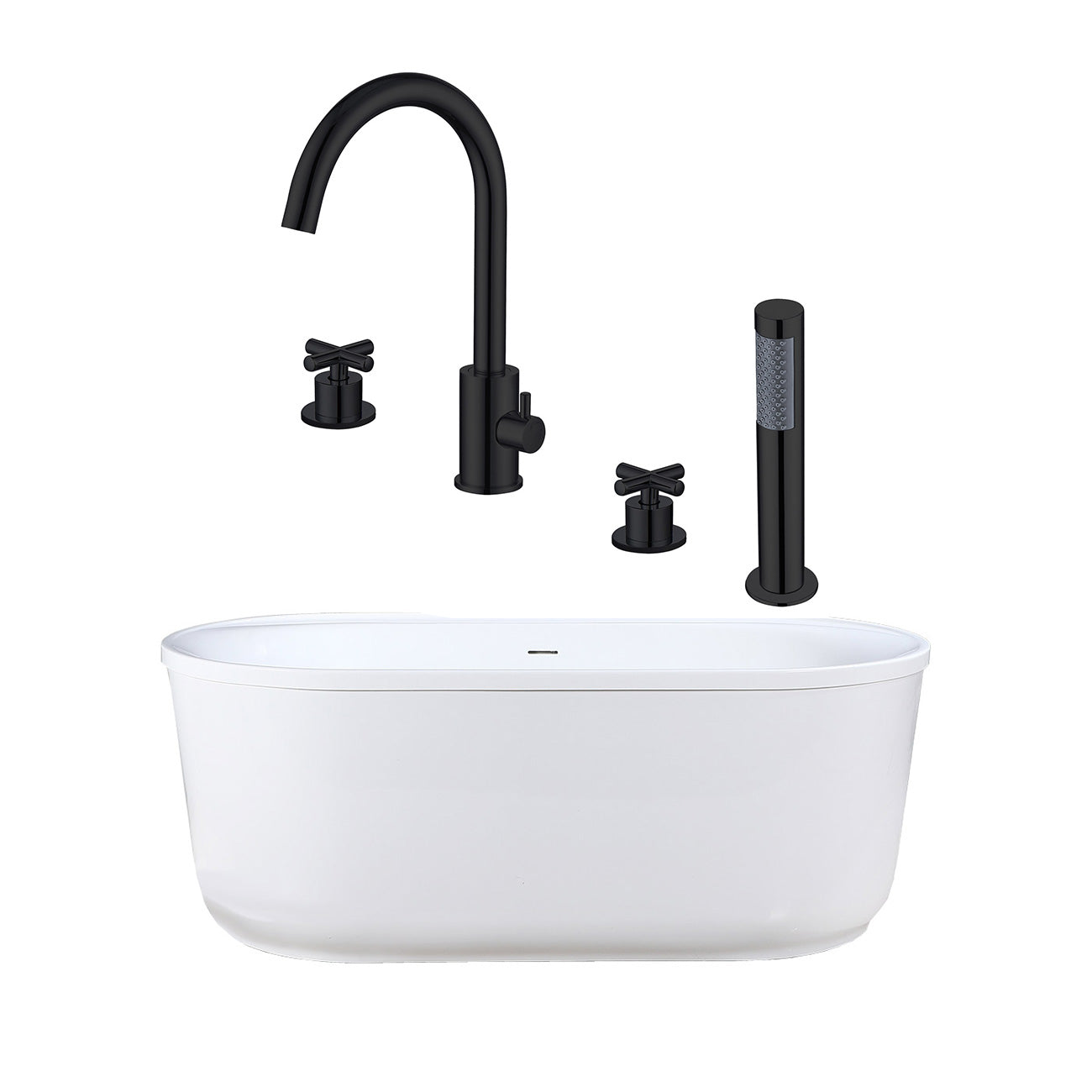 Maidstone Luca Acrylic Double Ended Freestanding Tub and Faucet Package