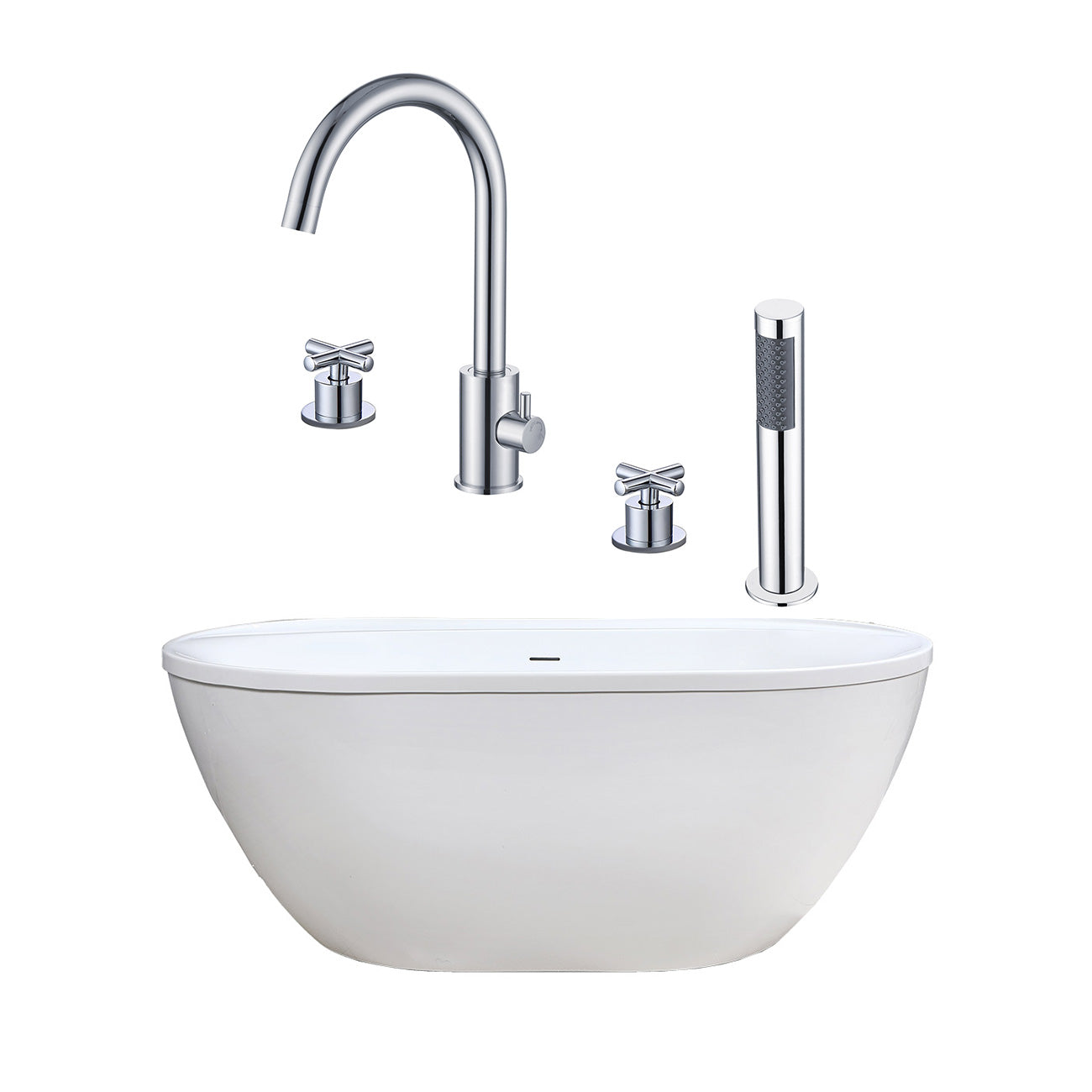 Maidstone Jackson Acrylic Double Ended Freestanding Tub and Faucet Package