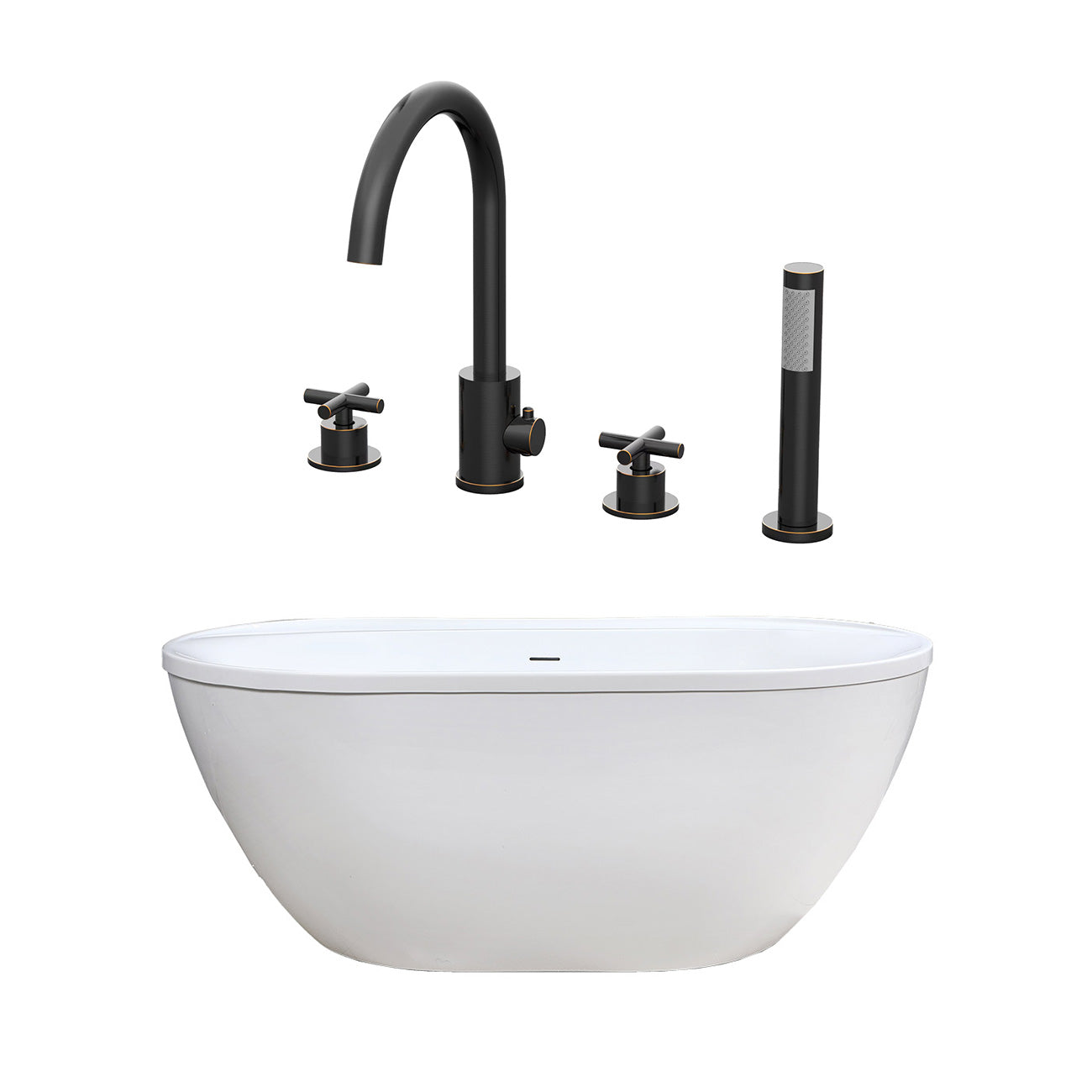 Maidstone Jackson Acrylic Double Ended Freestanding Tub and Faucet Package