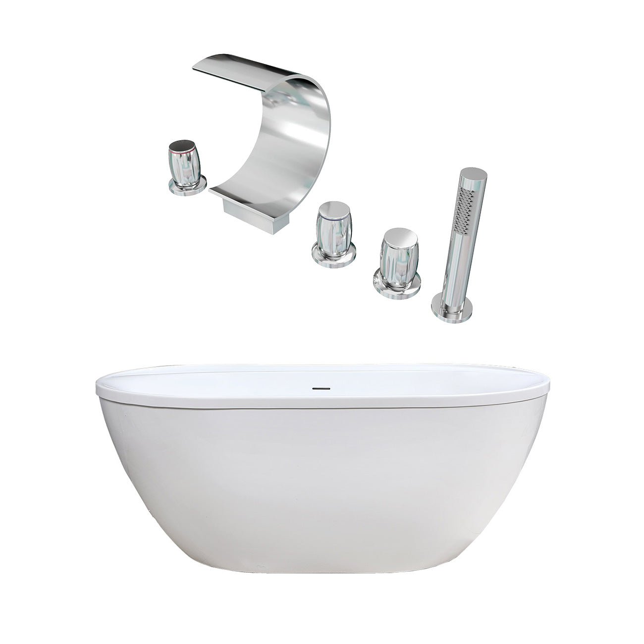 Maidstone Jackson Acrylic Double Ended Freestanding Tub and Faucet Package