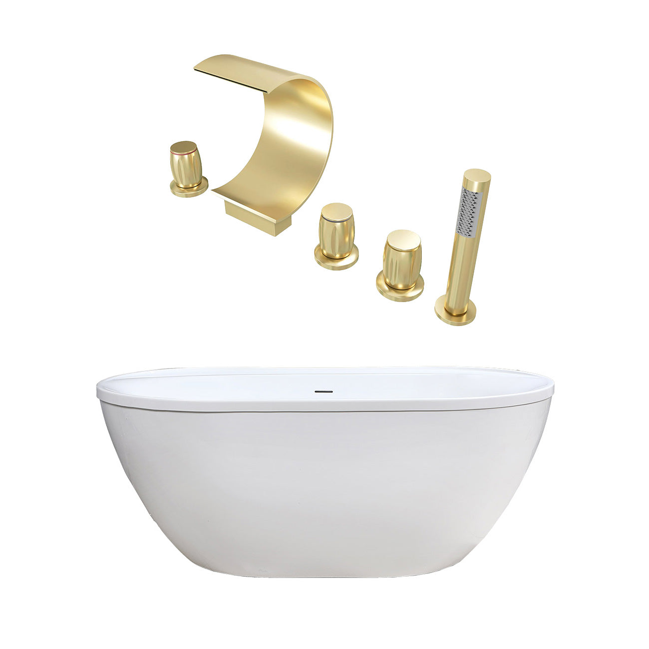 Maidstone Jackson Acrylic Double Ended Freestanding Tub and Faucet Package