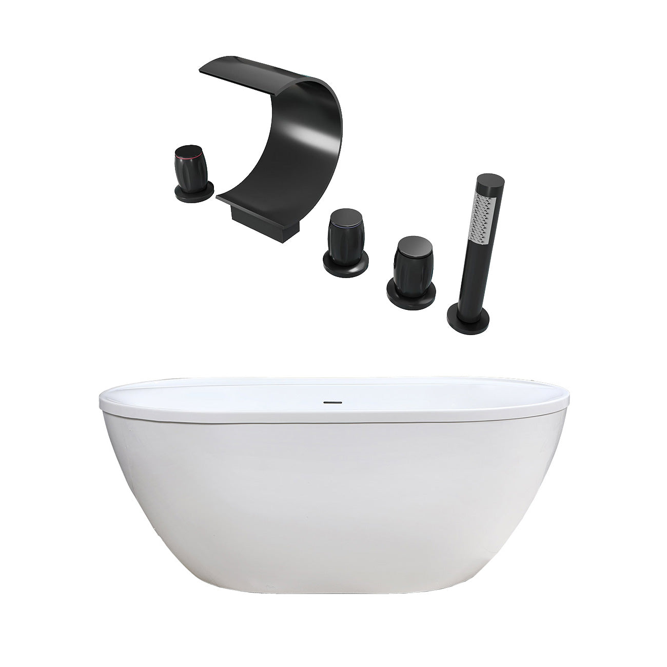 Maidstone Jackson Acrylic Double Ended Freestanding Tub and Faucet Package