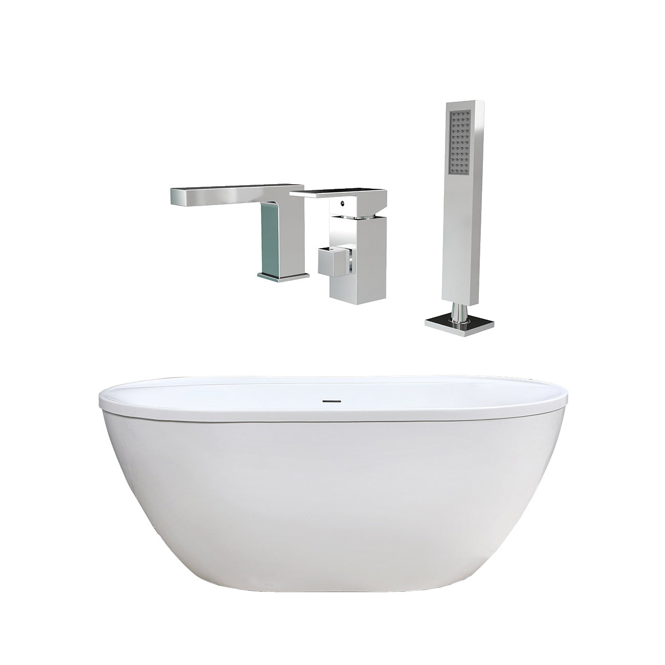 Maidstone Jackson Acrylic Double Ended Freestanding Tub and Faucet Package
