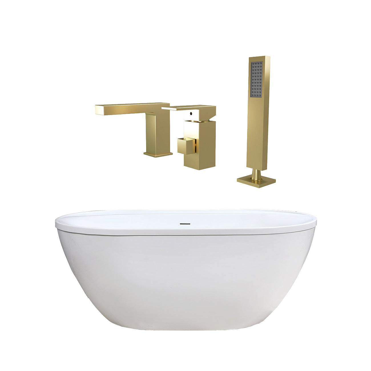 Maidstone Jackson Acrylic Double Ended Freestanding Tub and Faucet Package