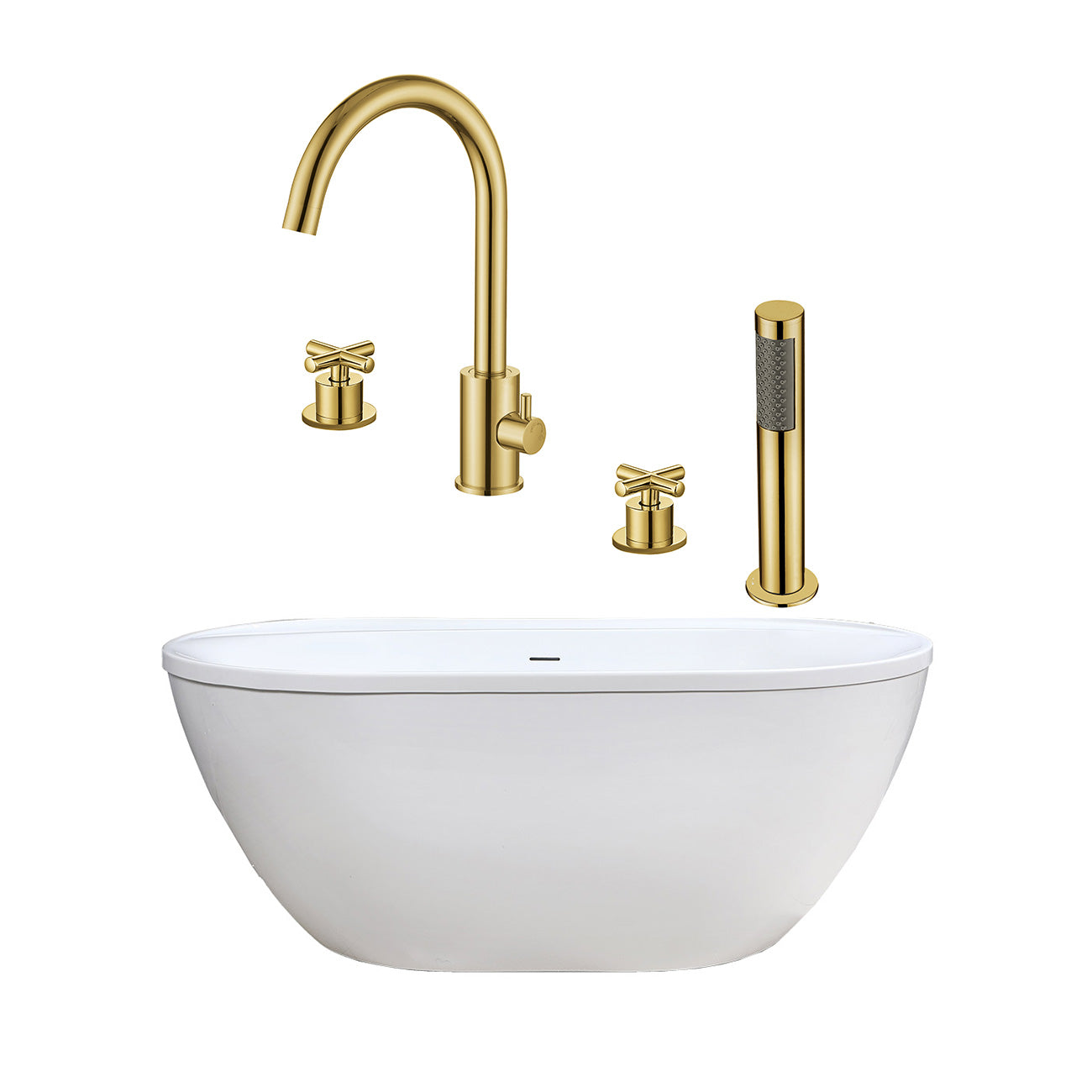 Maidstone Jackson Acrylic Double Ended Freestanding Tub and Faucet Package