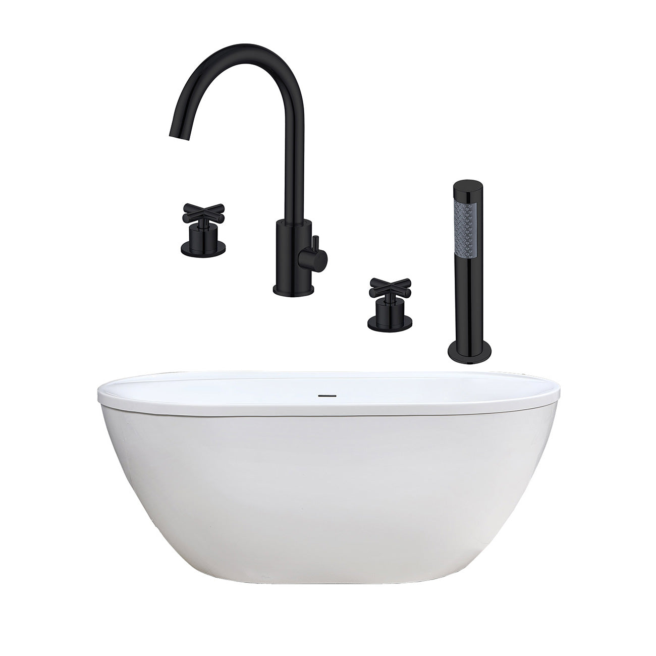 Maidstone Jackson Acrylic Double Ended Freestanding Tub and Faucet Package
