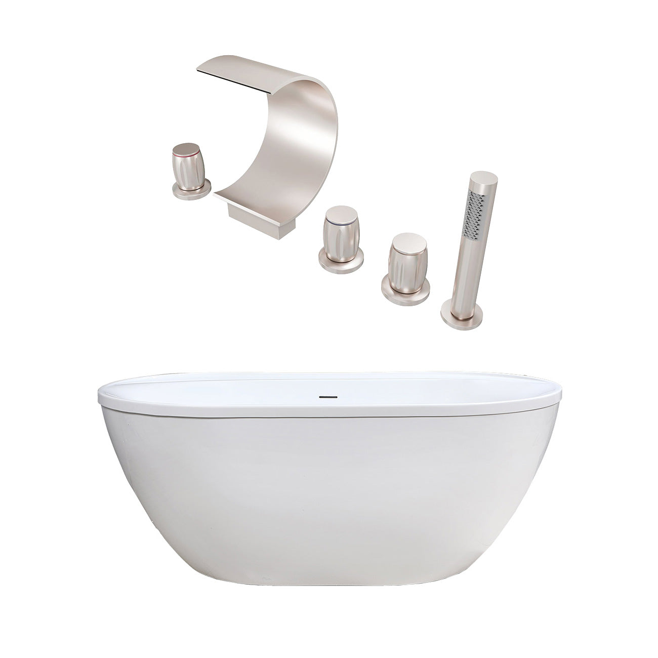 Maidstone Jackson Acrylic Double Ended Freestanding Tub and Faucet Package