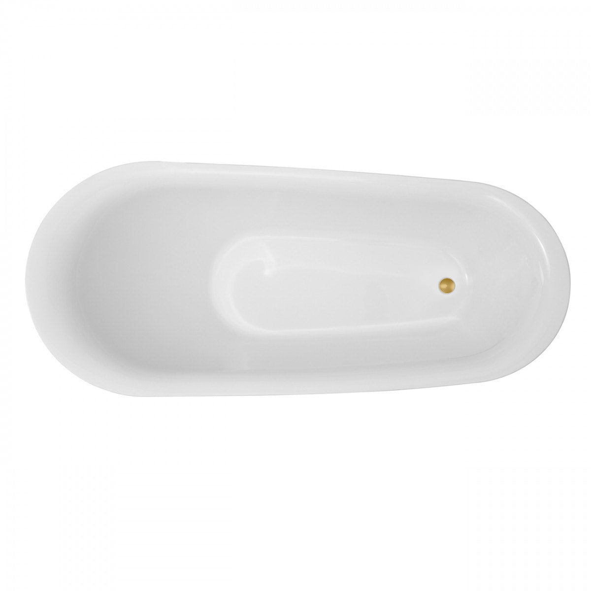 MAIDSTONE Nordland 71 Inch Acrylic Slipper Freestanding Bathtub - No Faucet Drillings
