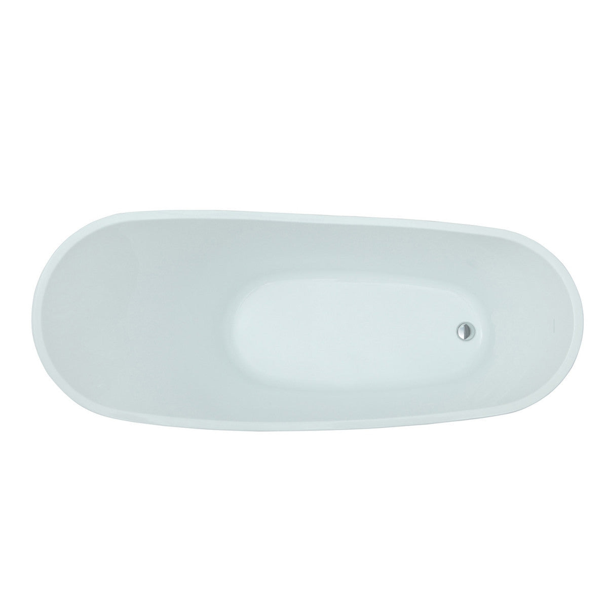 MAIDSTONE Conner 67 Inch Acrylic Contemporary Slipper Tub - No Faucet Drillings