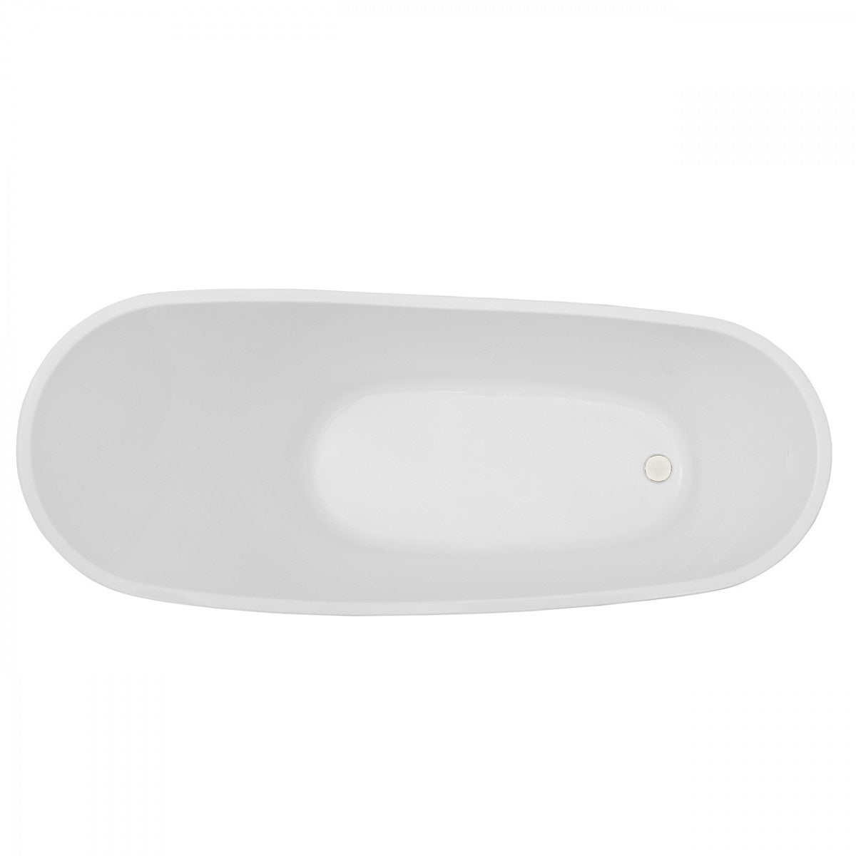 MAIDSTONE Conner 67 Inch Acrylic Contemporary Slipper Tub - No Faucet Drillings