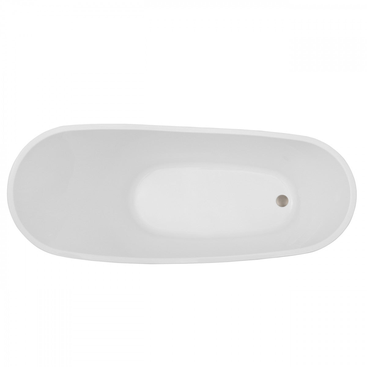 MAIDSTONE Conner 67 Inch Acrylic Contemporary Slipper Tub - No Faucet Drillings