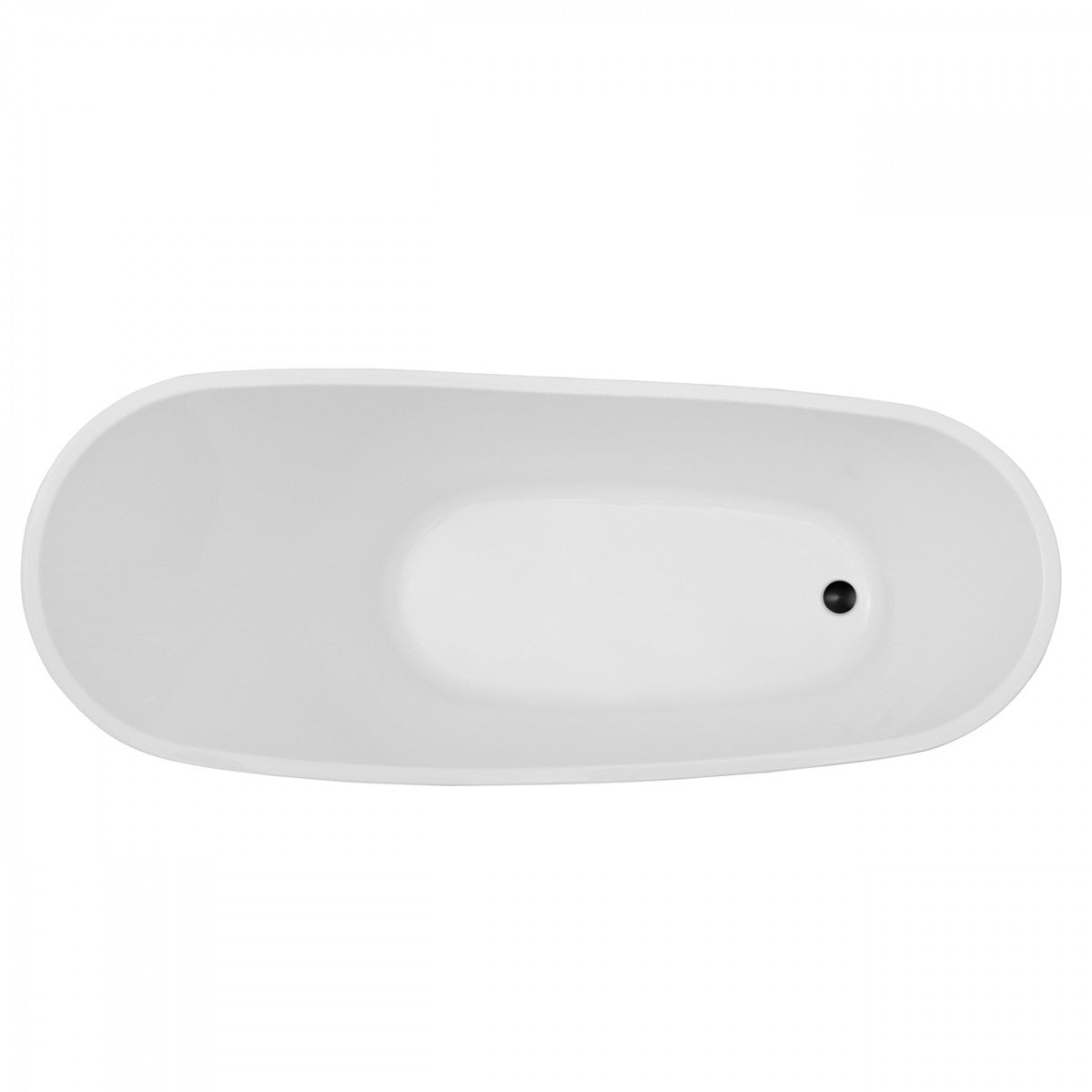 MAIDSTONE Conner 67 Inch Acrylic Contemporary Slipper Tub - No Faucet Drillings