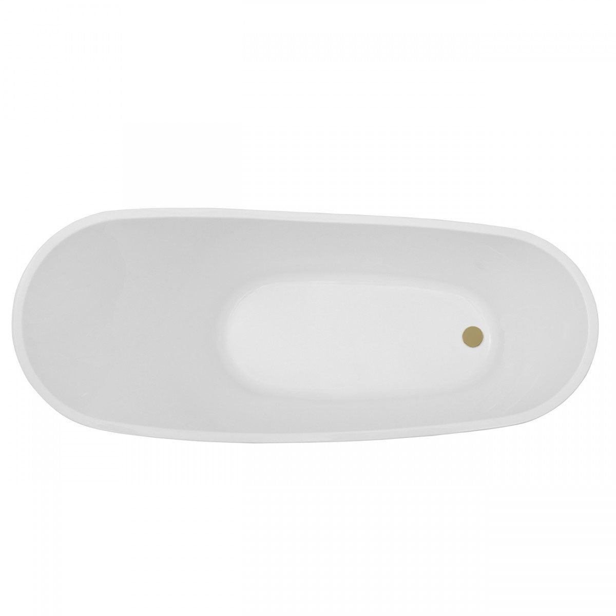 MAIDSTONE Conner 67 Inch Acrylic Contemporary Slipper Tub - No Faucet Drillings