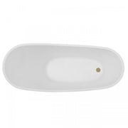 MAIDSTONE Conner 67 Inch Acrylic Contemporary Slipper Tub - No Faucet Drillings