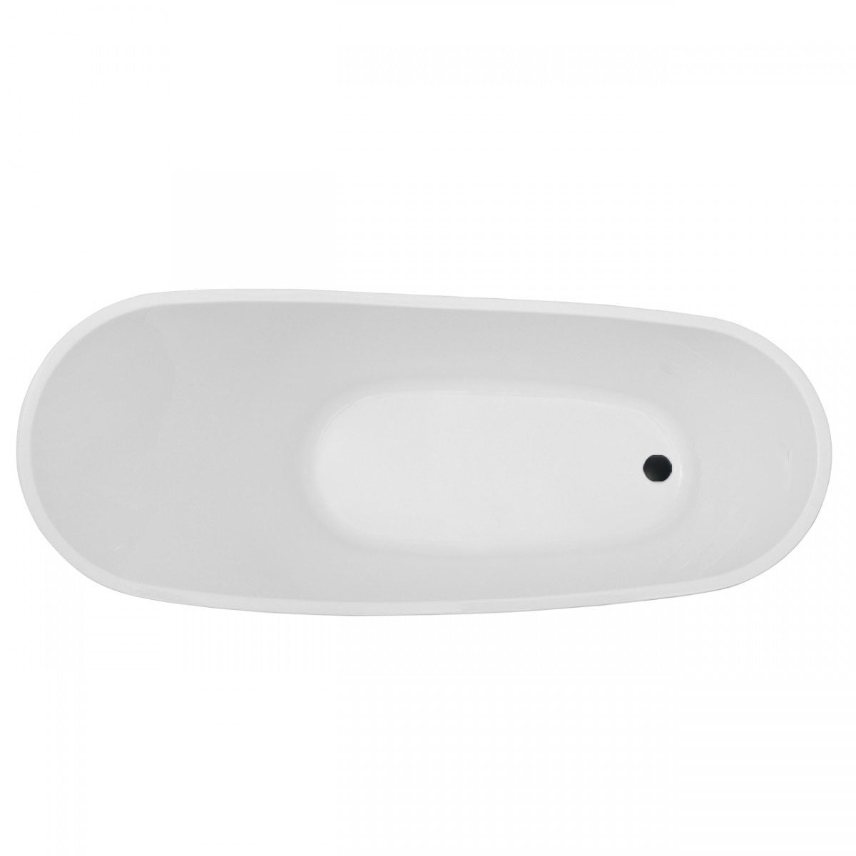 MAIDSTONE Conner 67 Inch Acrylic Contemporary Slipper Tub - No Faucet Drillings