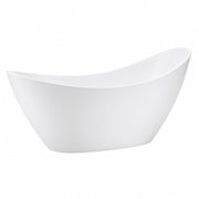 MAIDSTONE Nerida 73 Inch Acrylic Contemporary Double Slipper Tub - No Faucet Drilling