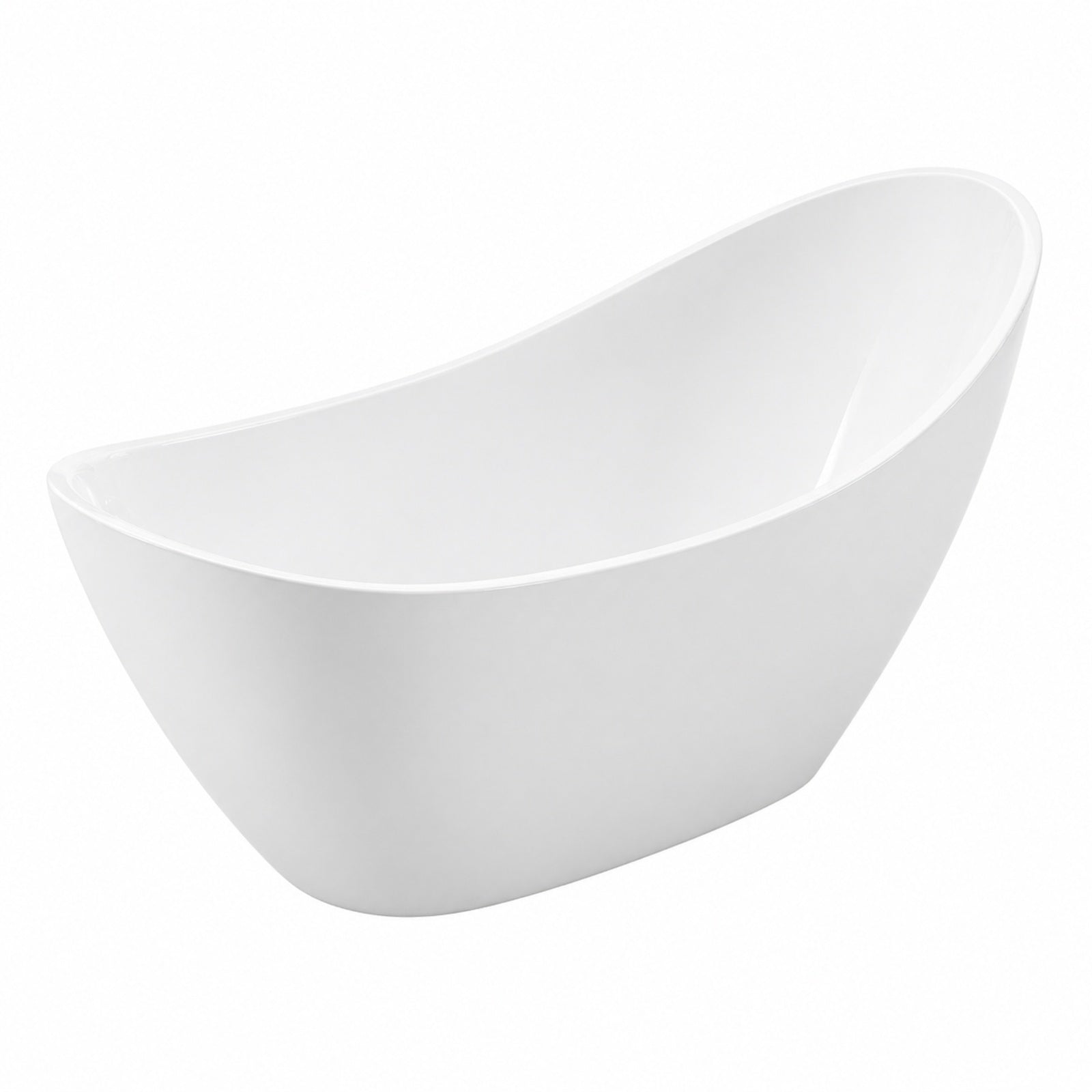 MAIDSTONE Nerida 73 Inch Acrylic Contemporary Double Slipper Tub - No Faucet Drilling