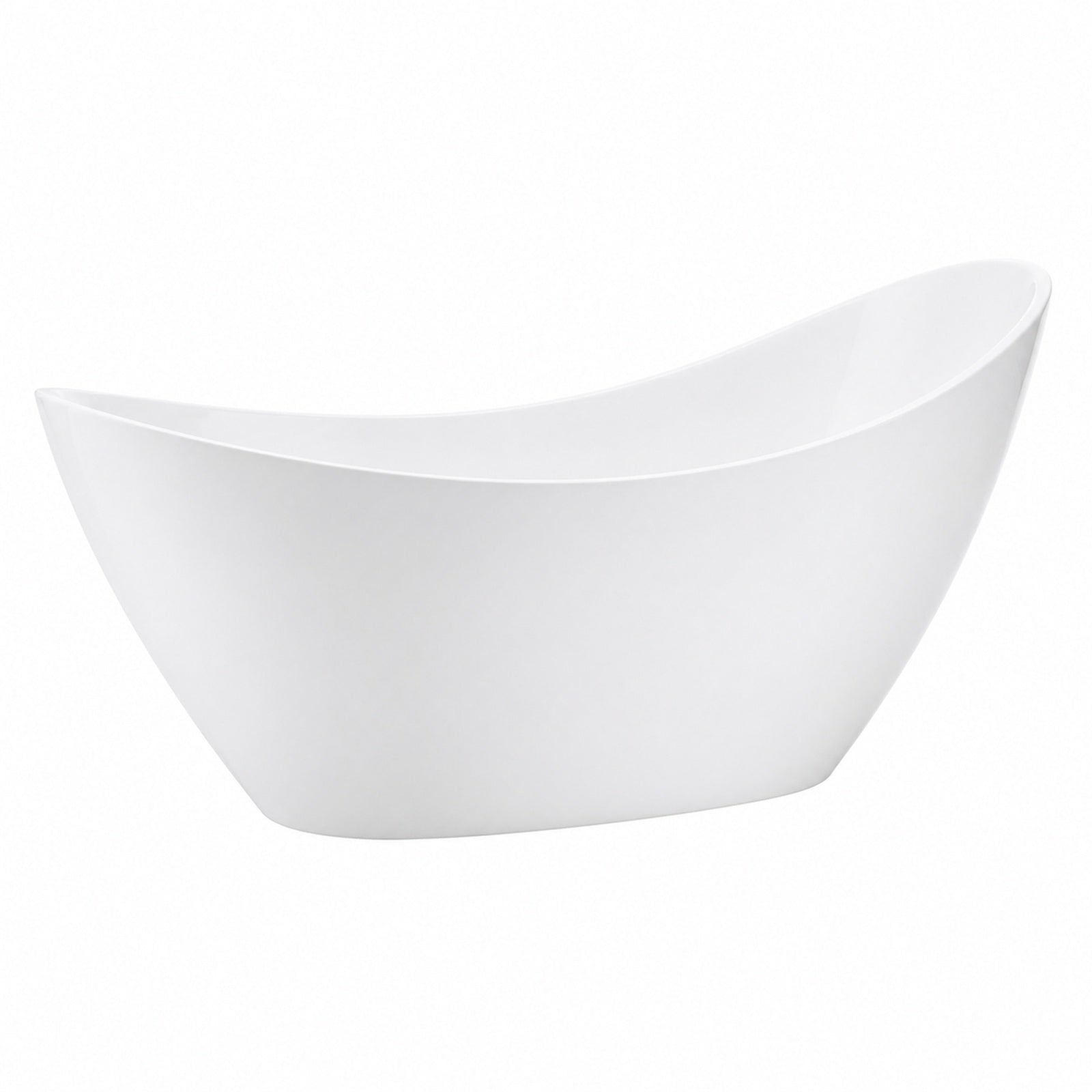 MAIDSTONE Nerida 73 Inch Acrylic Contemporary Double Slipper Tub - No Faucet Drilling