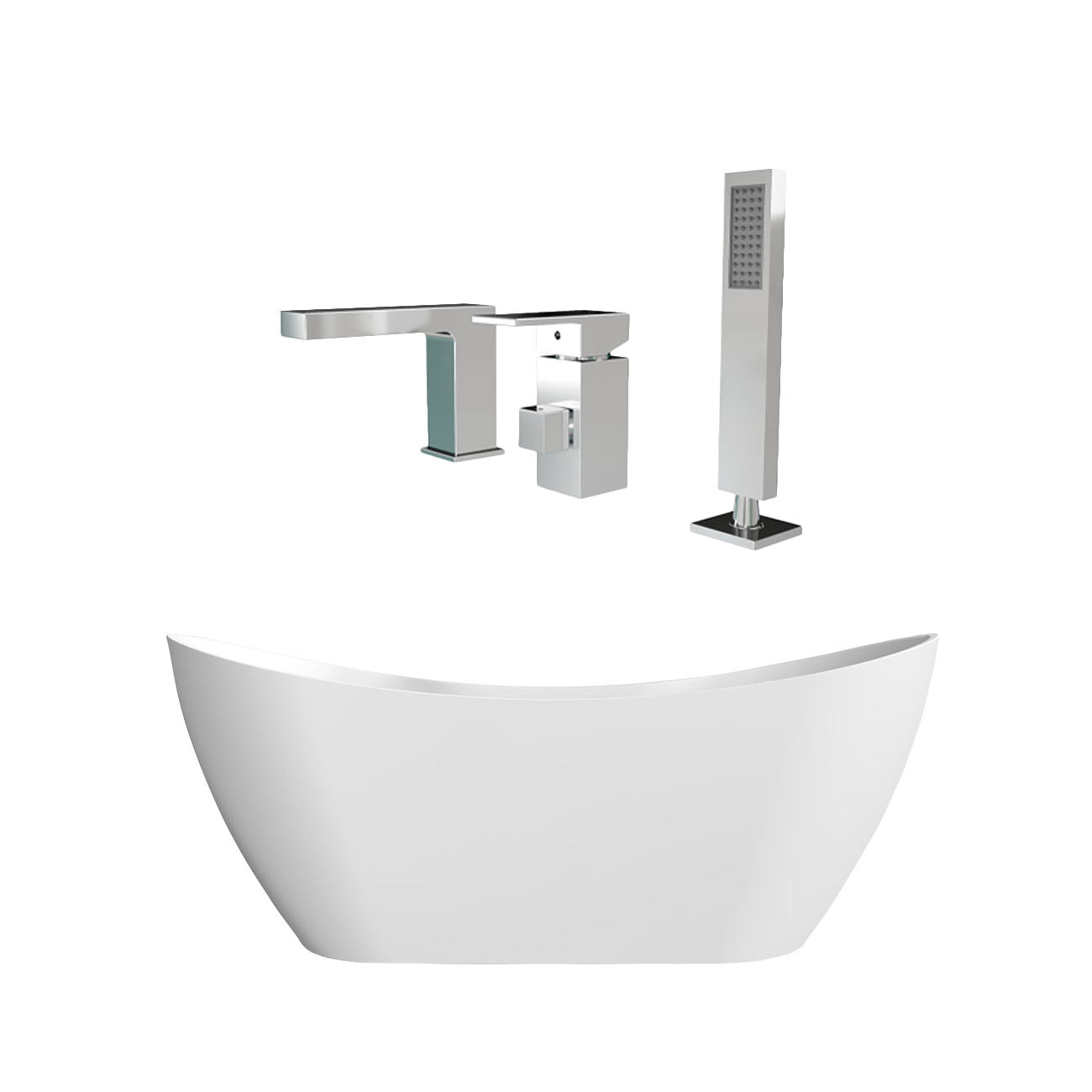 Maidstone Wexler Acrylic Double Ended Freestanding Tub and Faucet Package