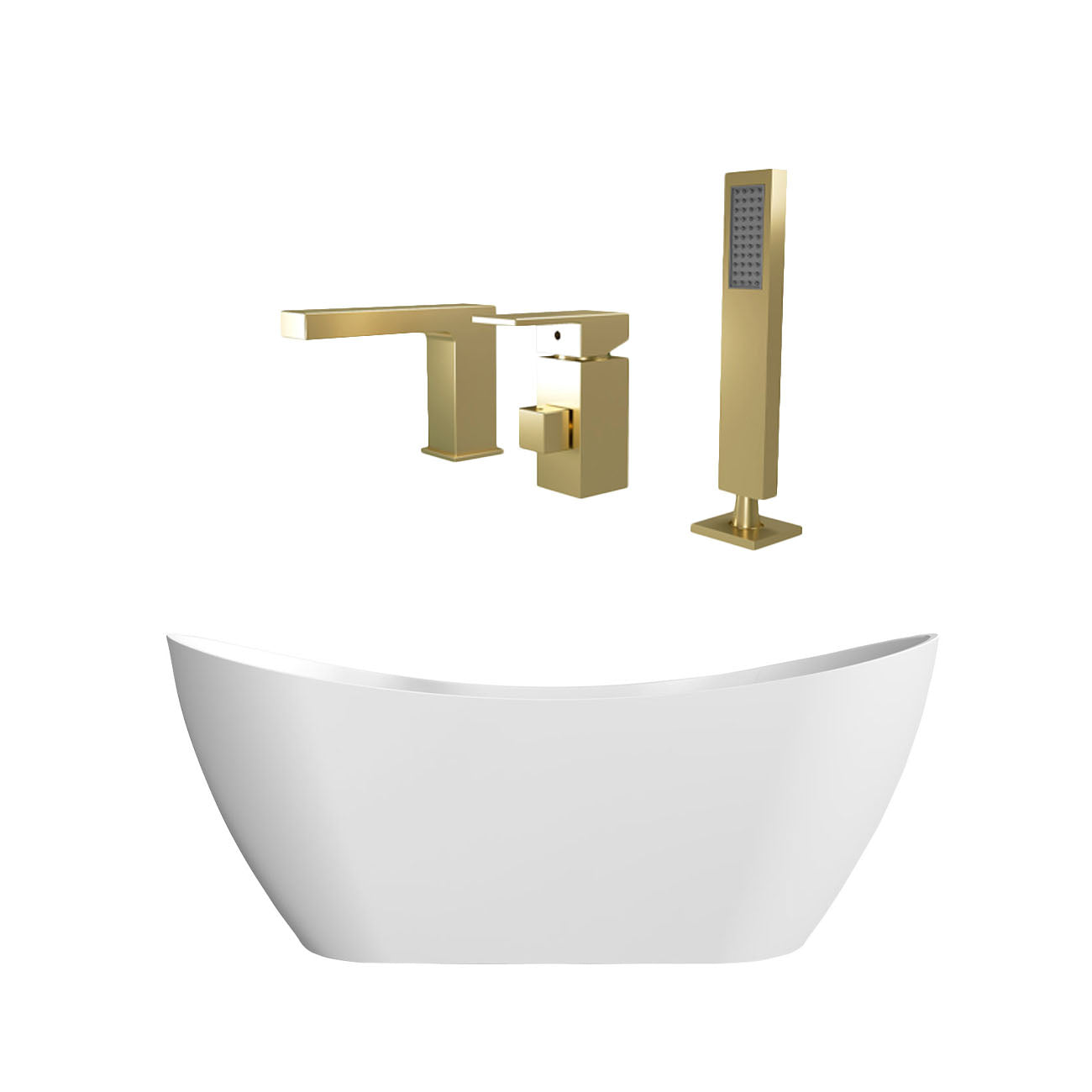 Maidstone Wexler Acrylic Double Ended Freestanding Tub and Faucet Package