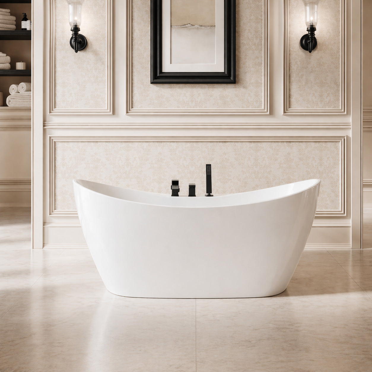 Maidstone Wexler Acrylic Double Ended Freestanding Tub and Faucet Package