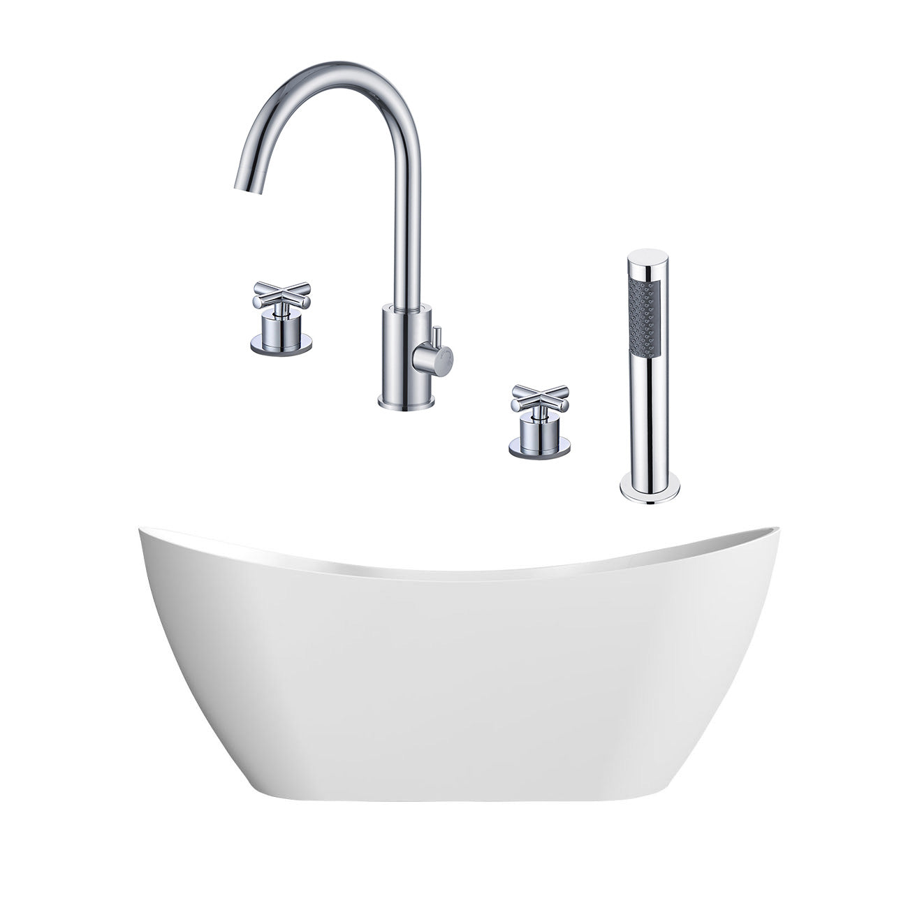 Maidstone Wexler Acrylic Double Ended Freestanding Tub and Faucet Package