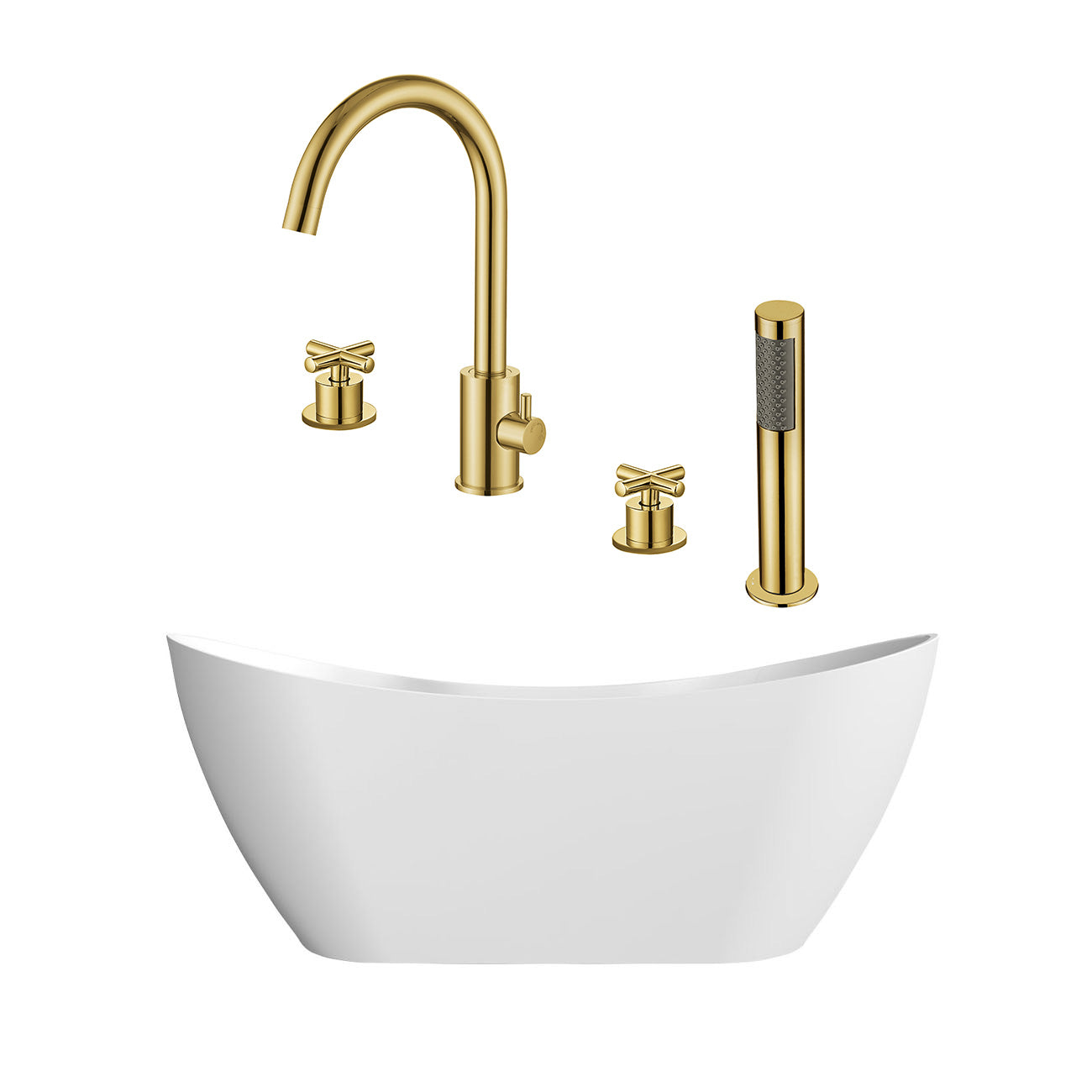 Maidstone Wexler Acrylic Double Ended Freestanding Tub and Faucet Package