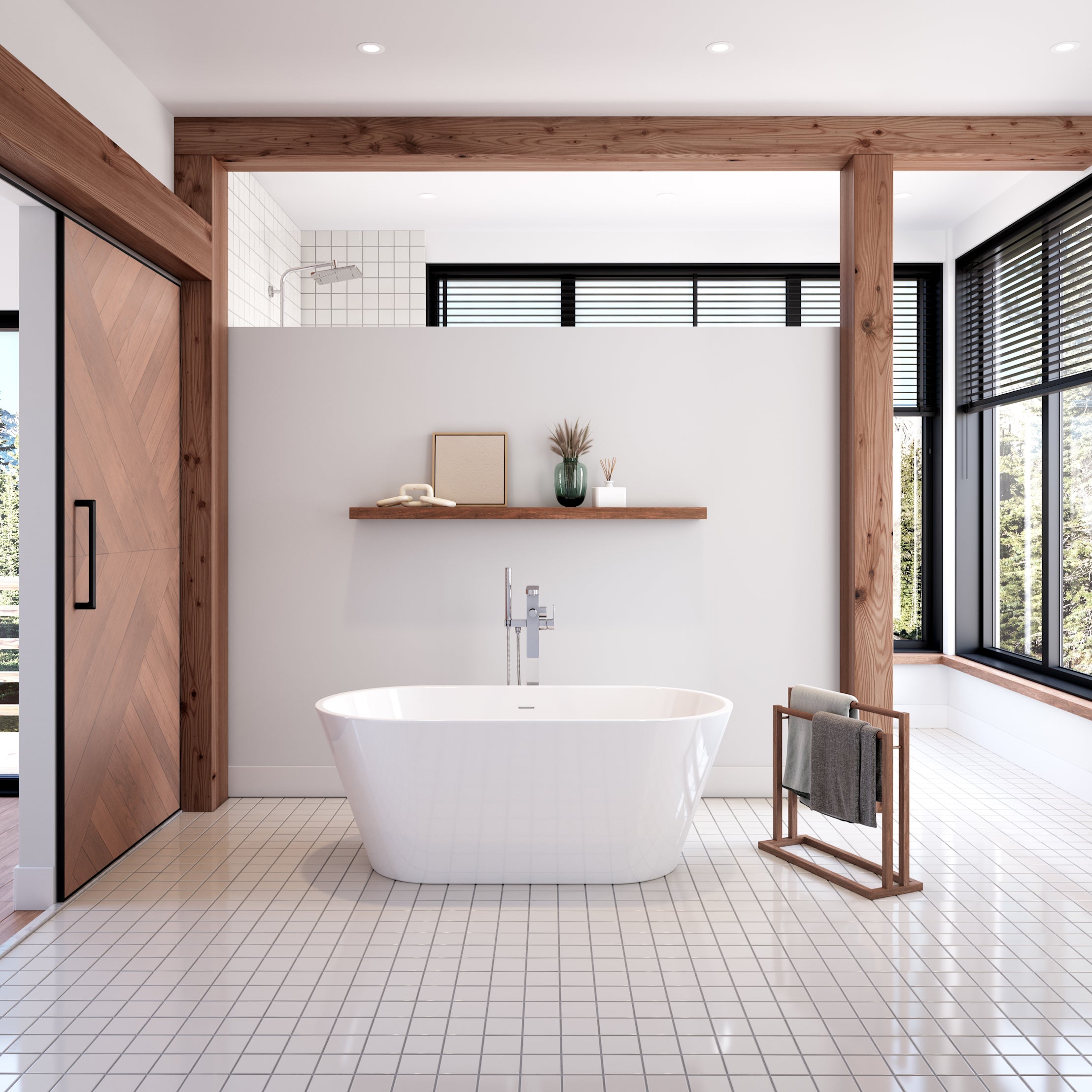 MAIDSTONE Arlo Acrylic Contemporary Double Ended Tub - No Faucet Drilling