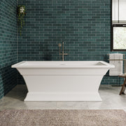 MAIDSTONE Kaelo 68 x 36-Inch Freestanding Bathtub Center Drain With Integrated Overflow