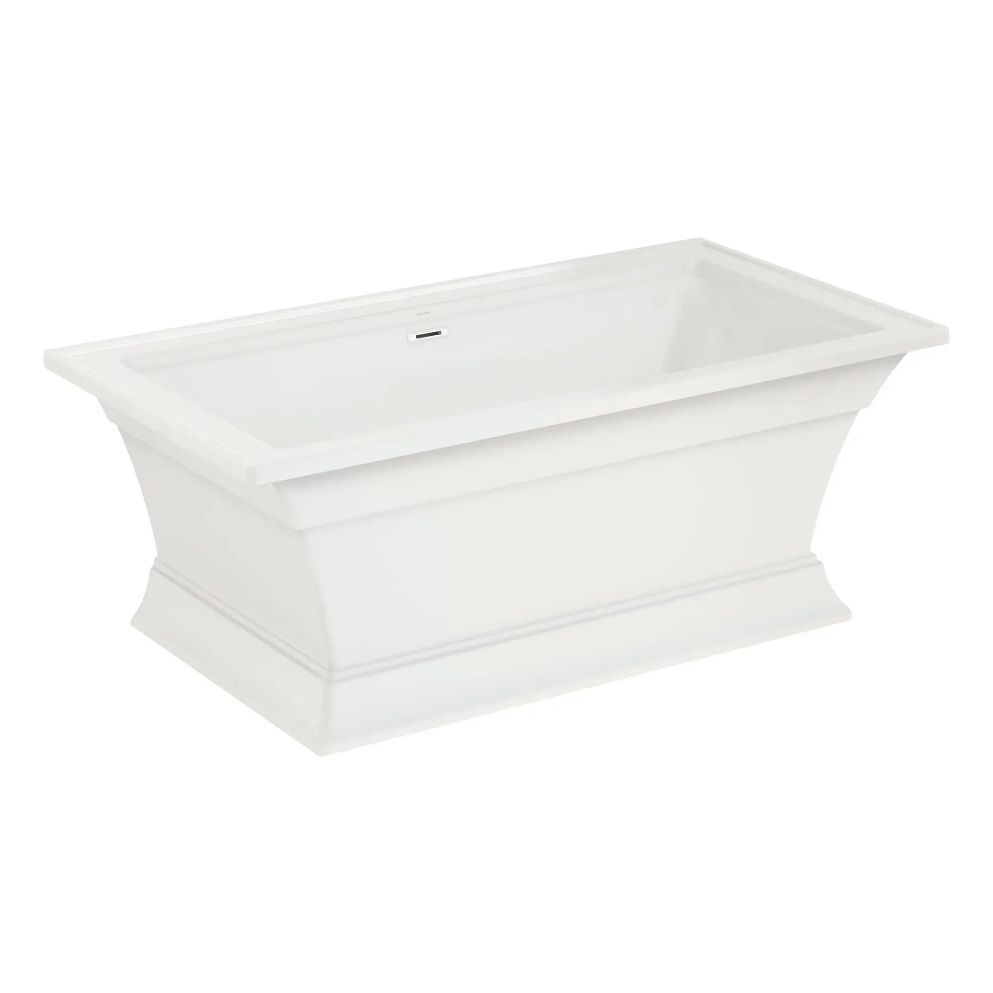MAIDSTONE Kaelo 68 x 36-Inch Freestanding Bathtub Center Drain With Integrated Overflow