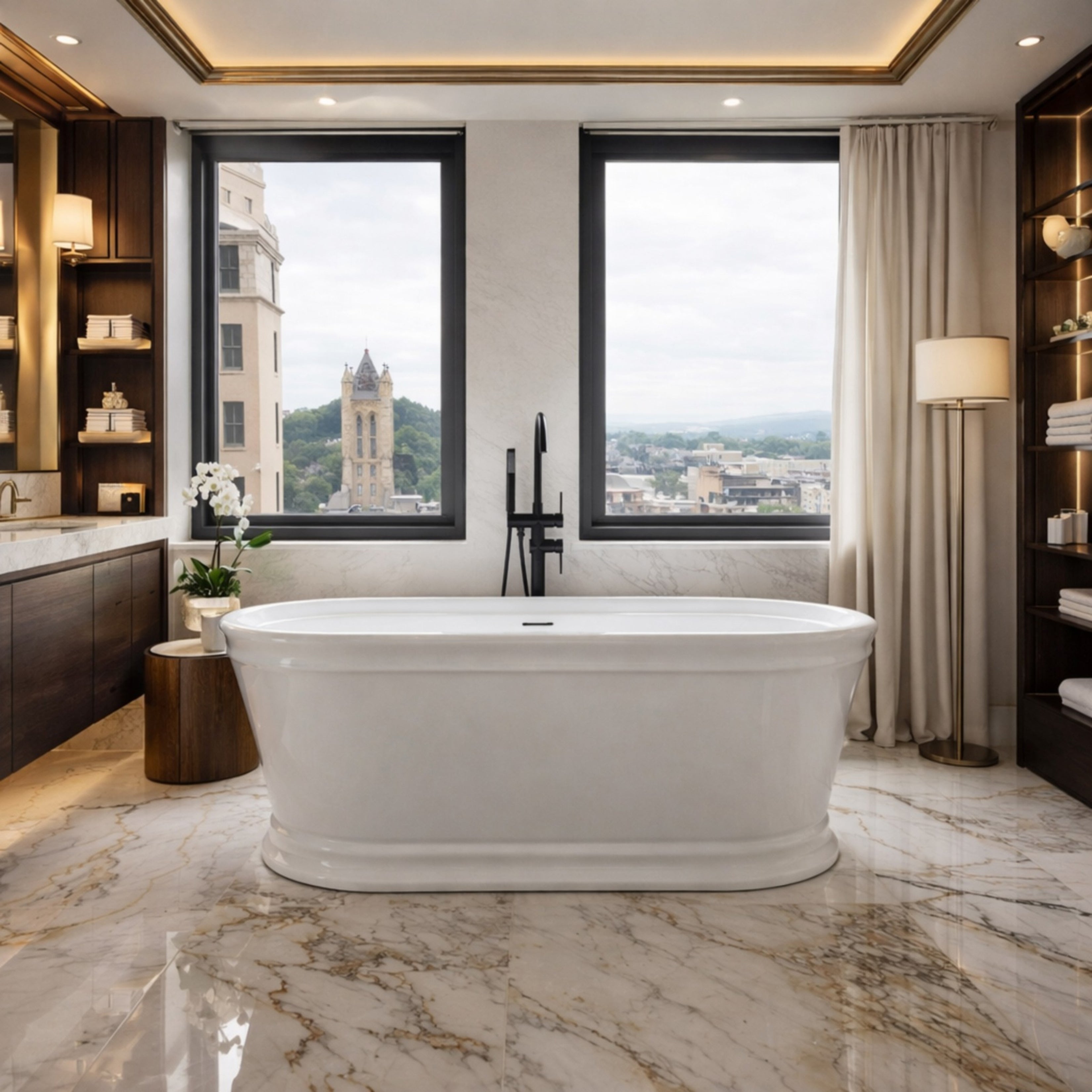MAIDSTONE Alta II 67 Inch Acrylic Double Ended Freestanding Bathtub