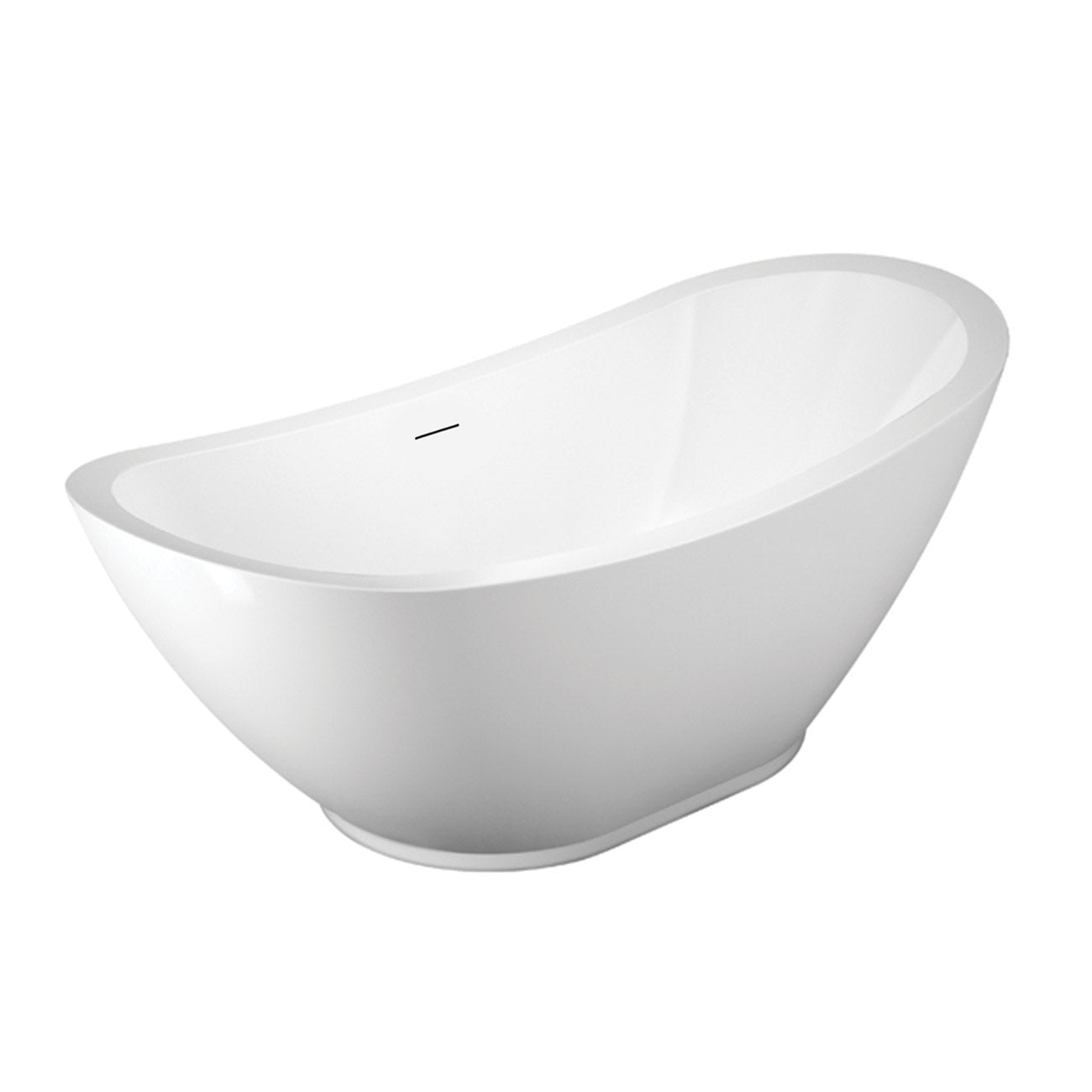 MAIDSTONE Placid II 69 Inch Acrylic Double Slipper Freestanding Tub - No Faucet Drillings