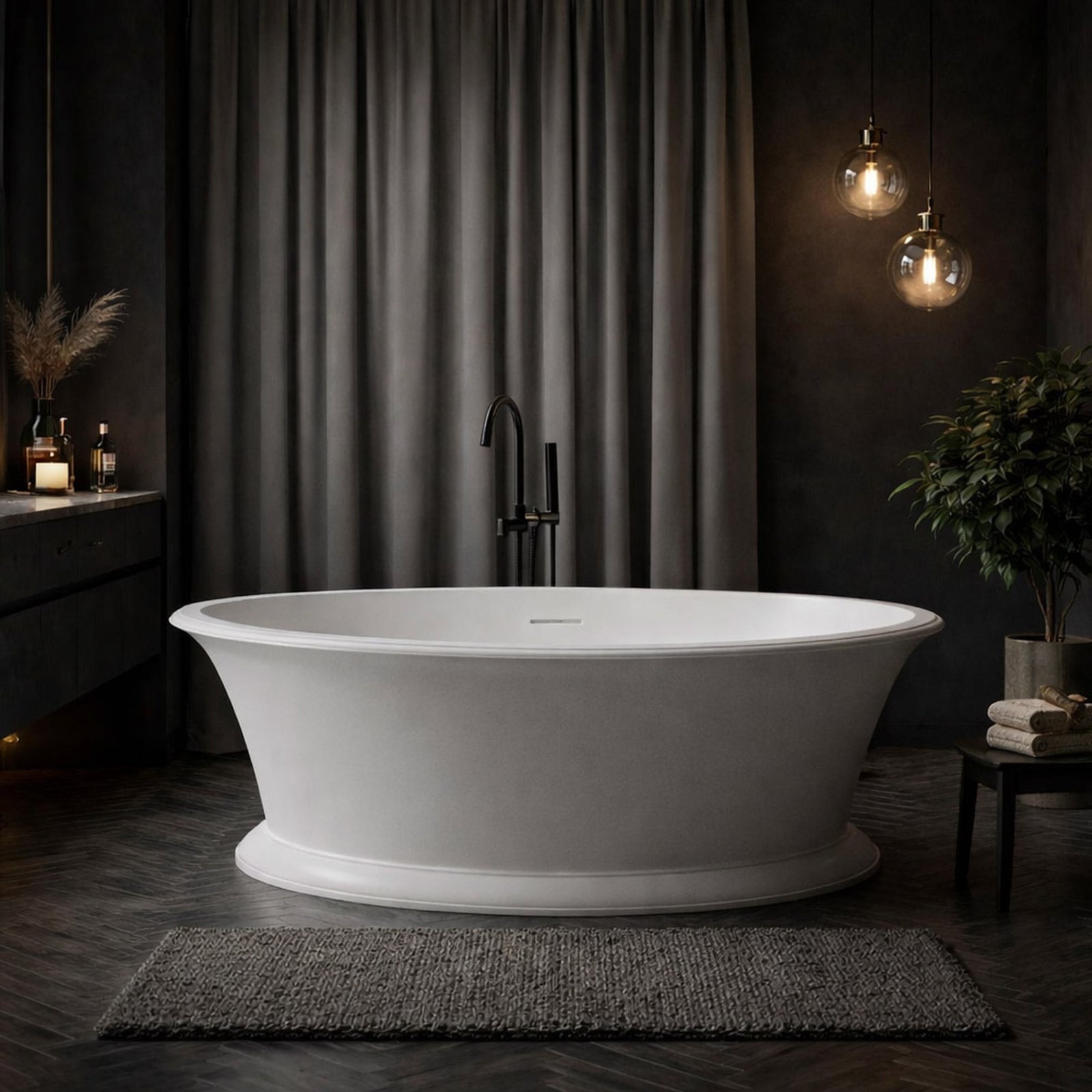 MAIDSTONE Julian 67 Inch Acrylic Double Ended Pedestal Tub