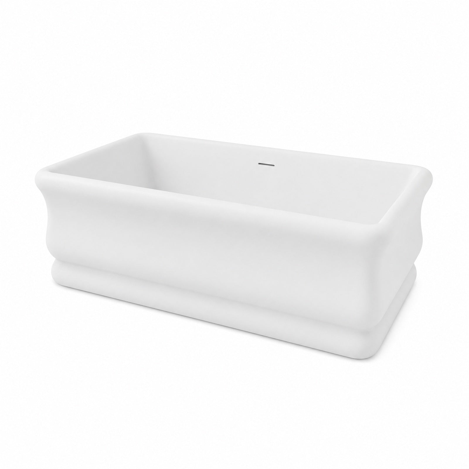 MAIDSTONE Kent 67 Inch Acrylic Double Ended Freestanding Tub - No Faucet Drillings - Matte White