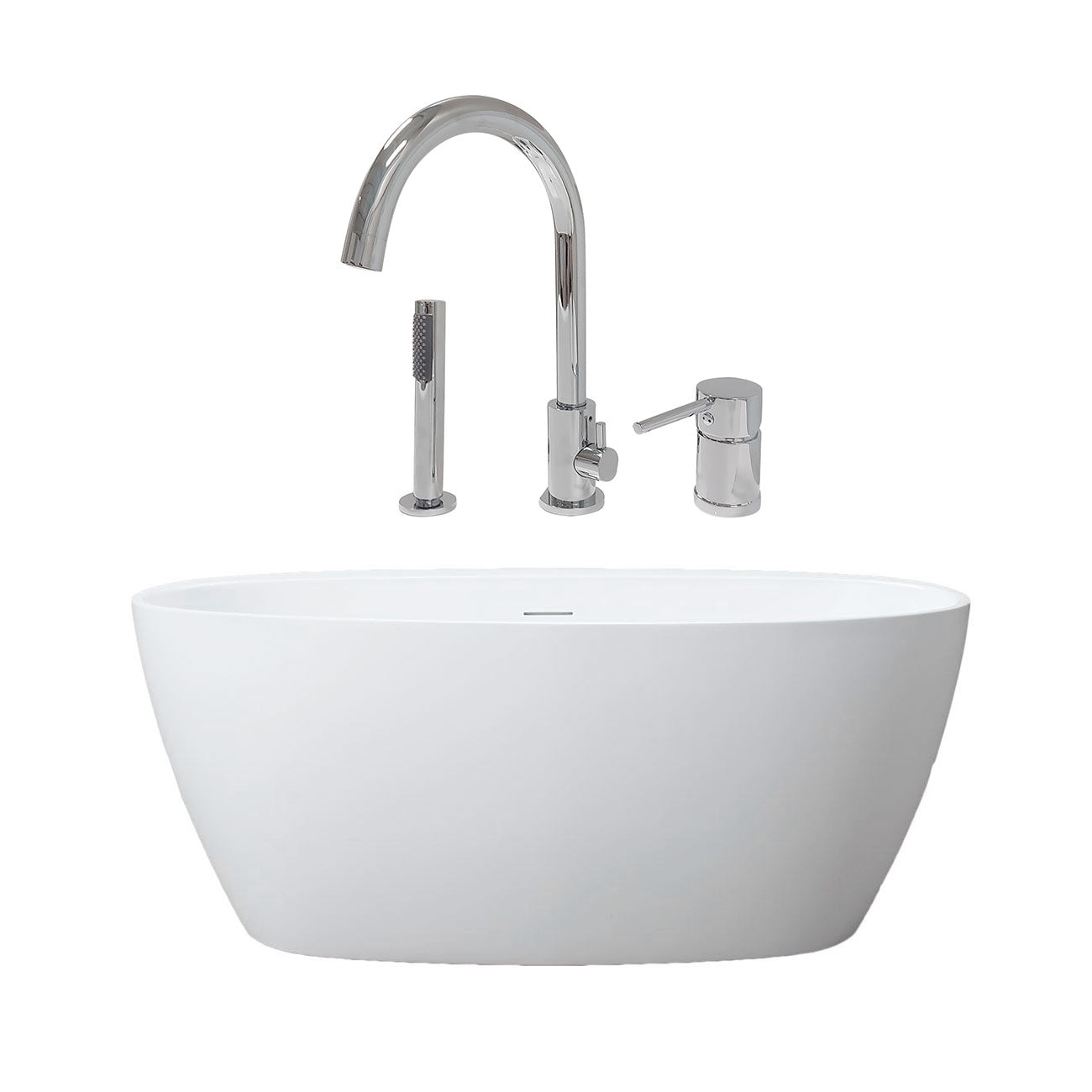Maidstone Medway Acrylic Double Ended Freestanding Bathtub and Faucet Package