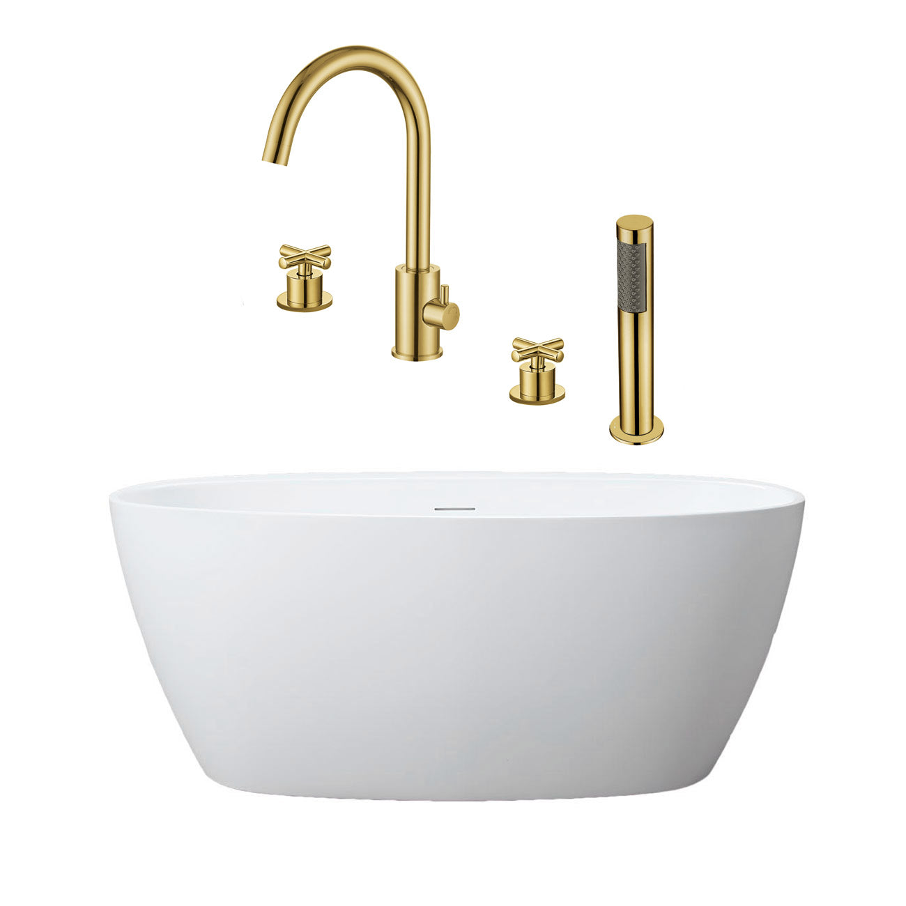 Maidstone Medway Acrylic Double Ended Freestanding Bathtub and Faucet Package