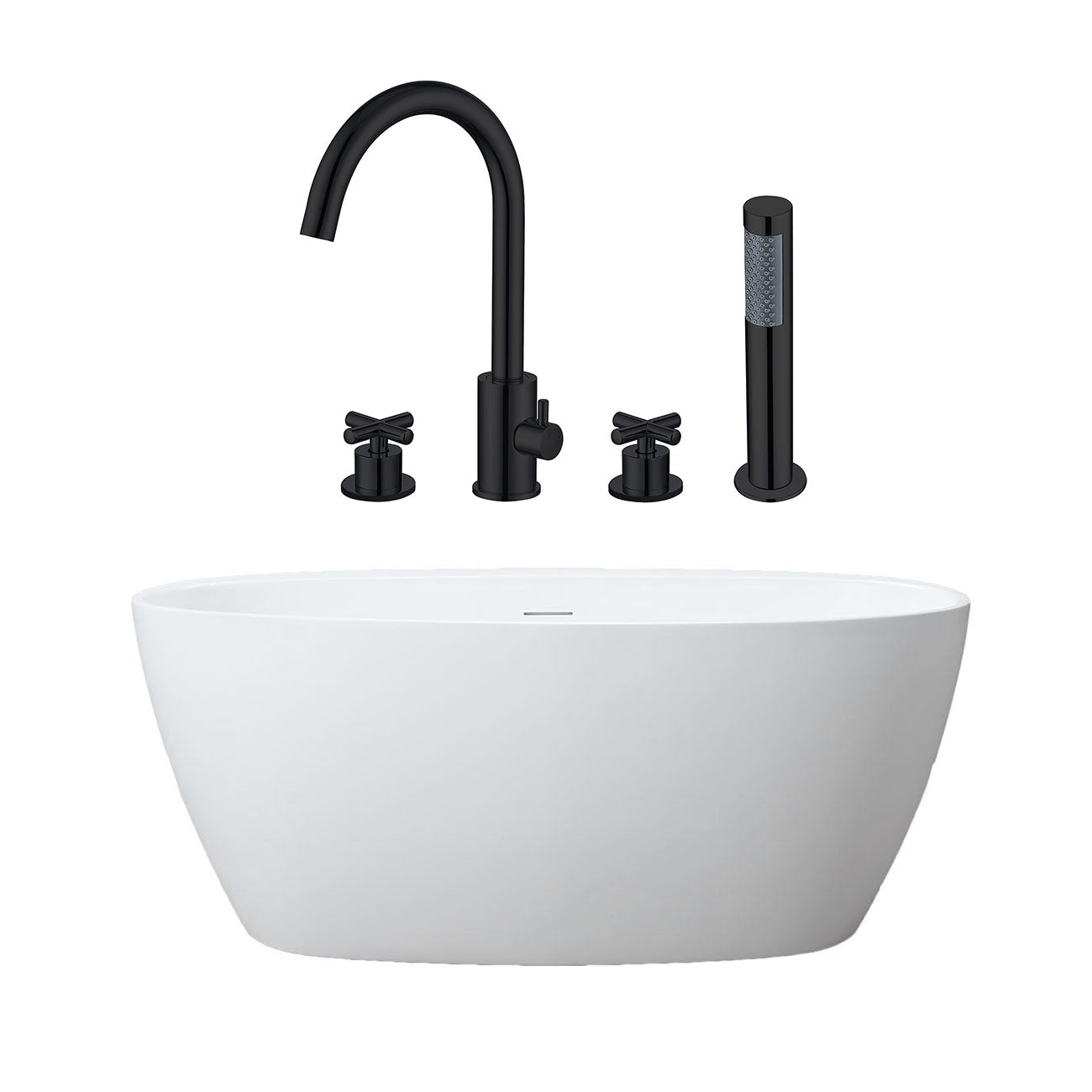 Maidstone Medway Acrylic Double Ended Freestanding Bathtub and Faucet Package
