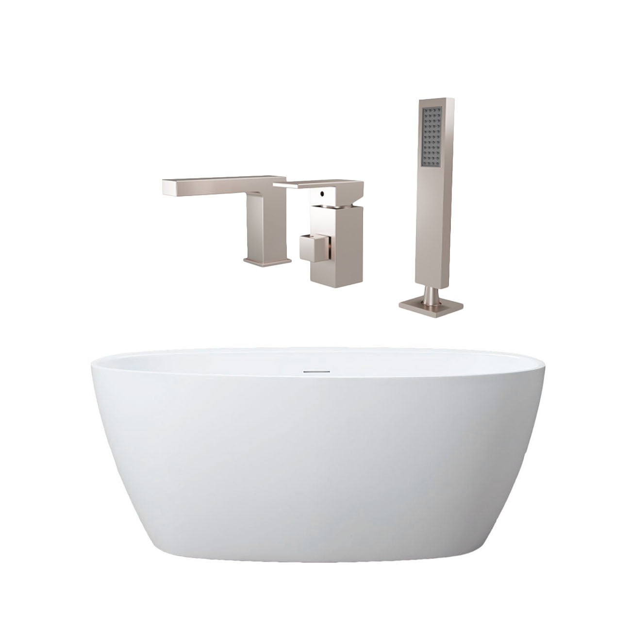 Maidstone Medway Acrylic Double Ended Freestanding Bathtub and Faucet Package