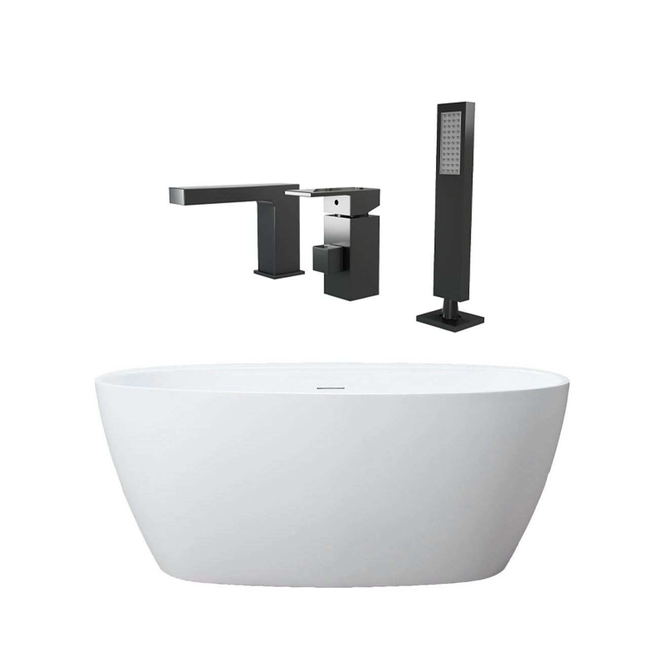 Maidstone Medway Acrylic Double Ended Freestanding Bathtub and Faucet Package