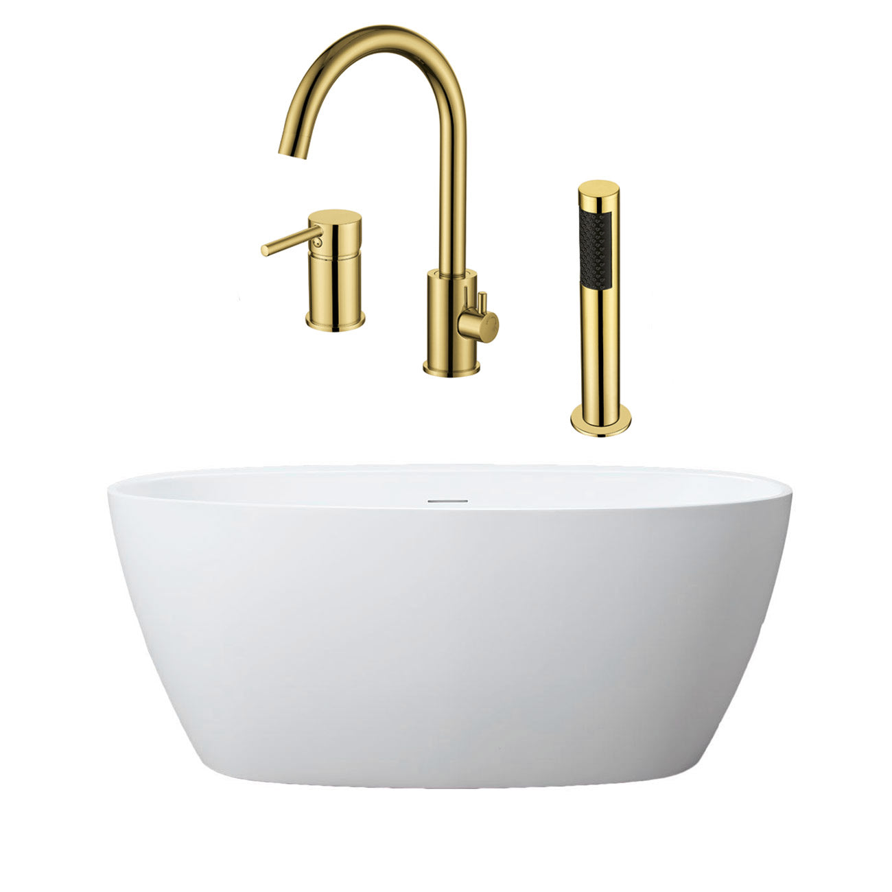 Maidstone Medway Acrylic Double Ended Freestanding Bathtub and Faucet Package