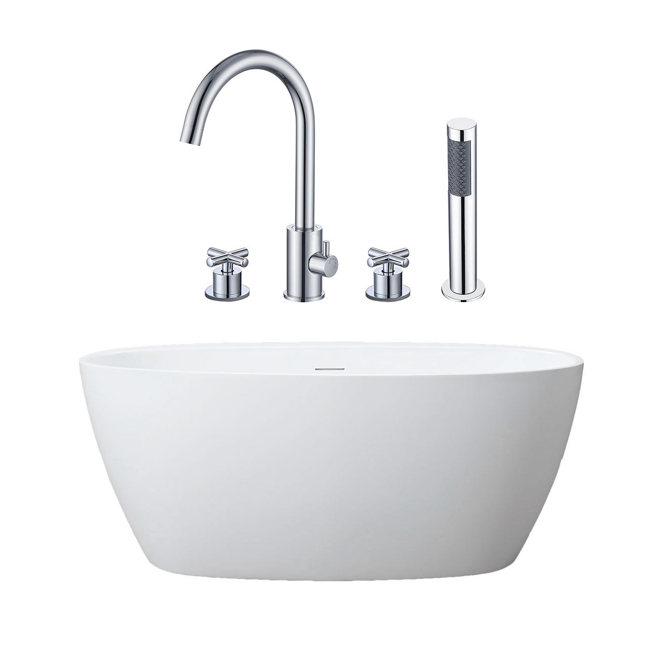 Maidstone Medway Acrylic Double Ended Freestanding Bathtub and Faucet Package