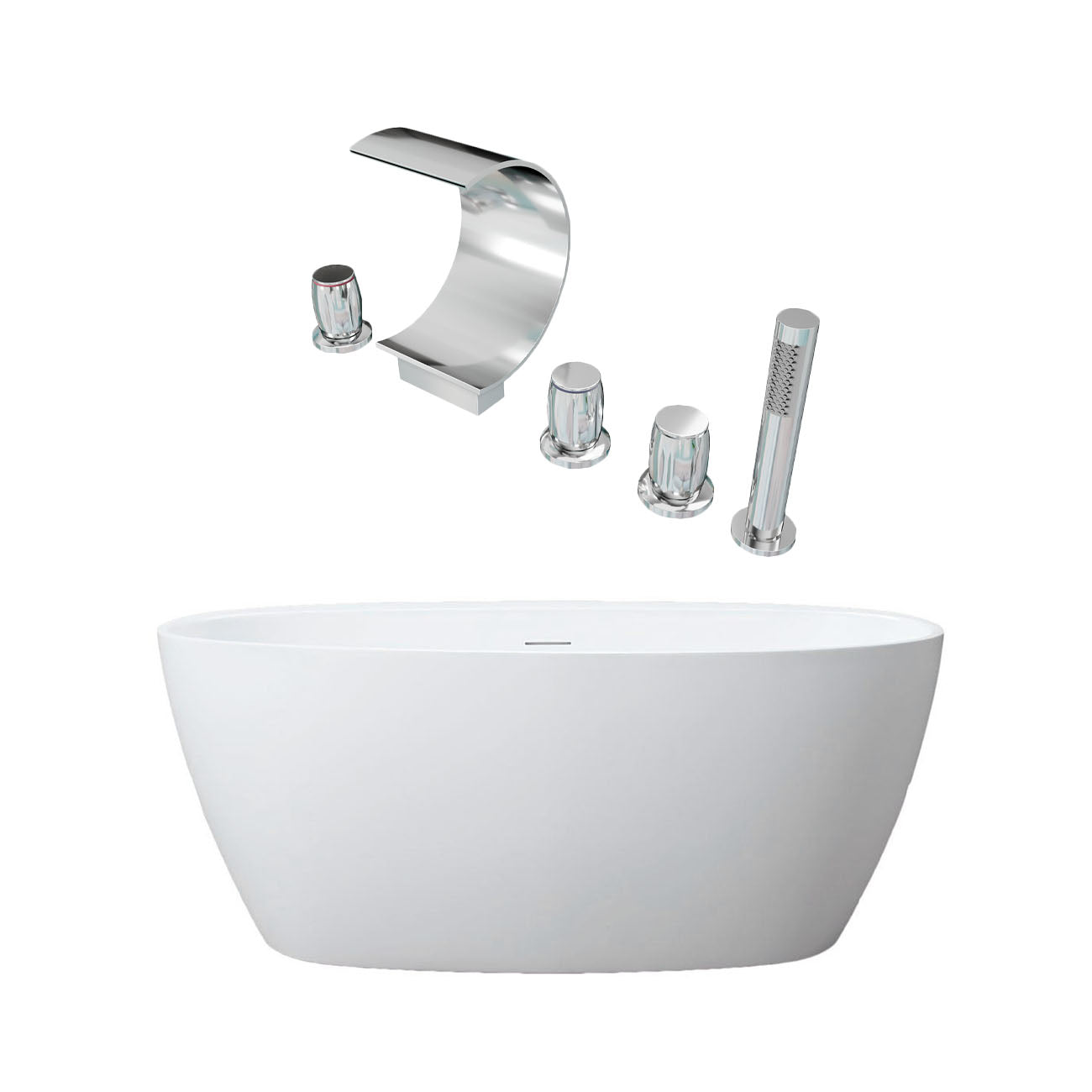 Maidstone Medway Acrylic Double Ended Freestanding Bathtub and Faucet Package