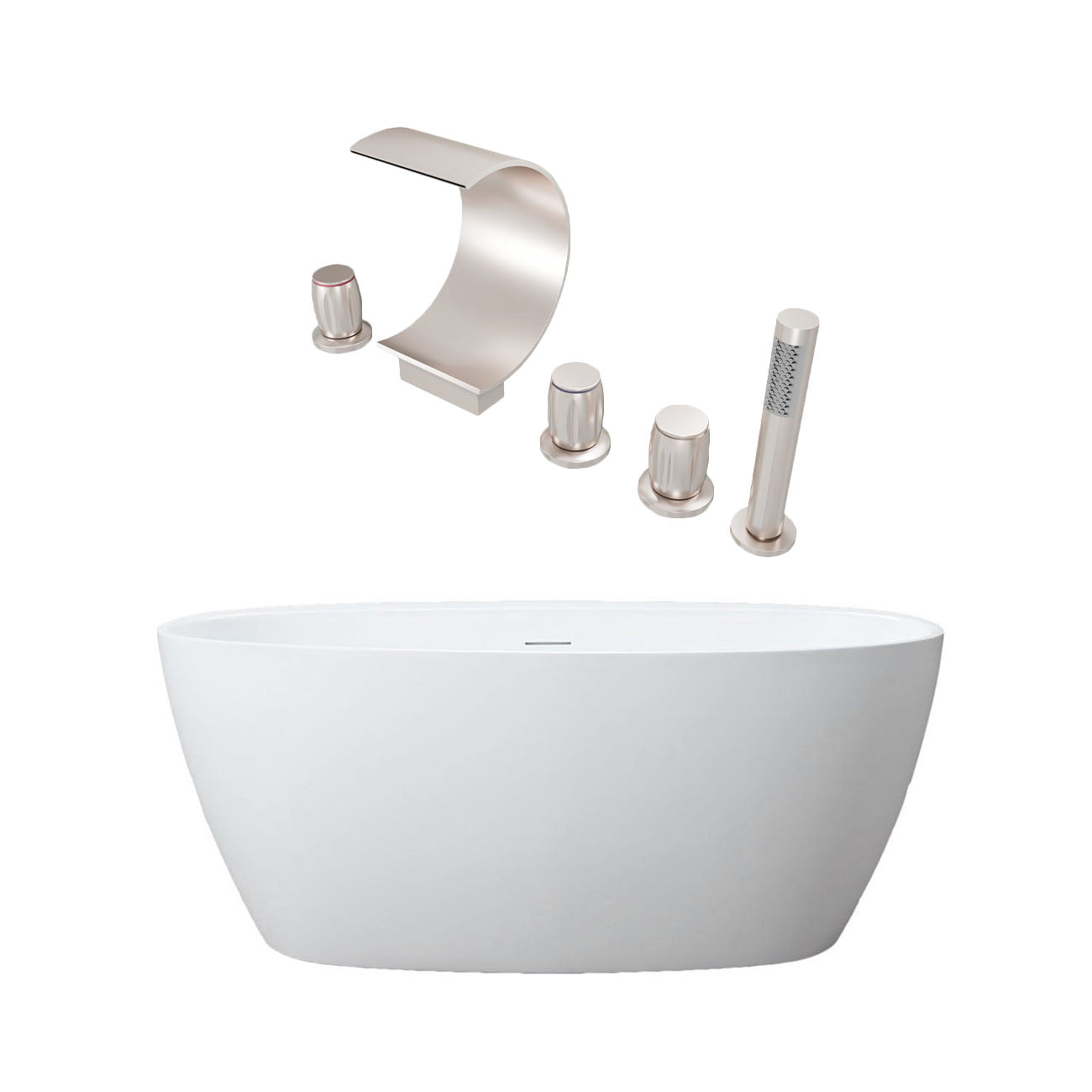 Maidstone Medway Acrylic Double Ended Freestanding Bathtub and Faucet Package