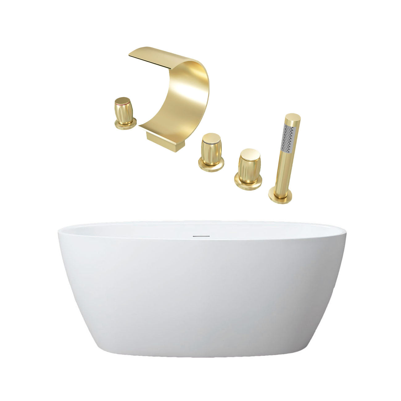 Maidstone Medway Acrylic Double Ended Freestanding Bathtub and Faucet Package