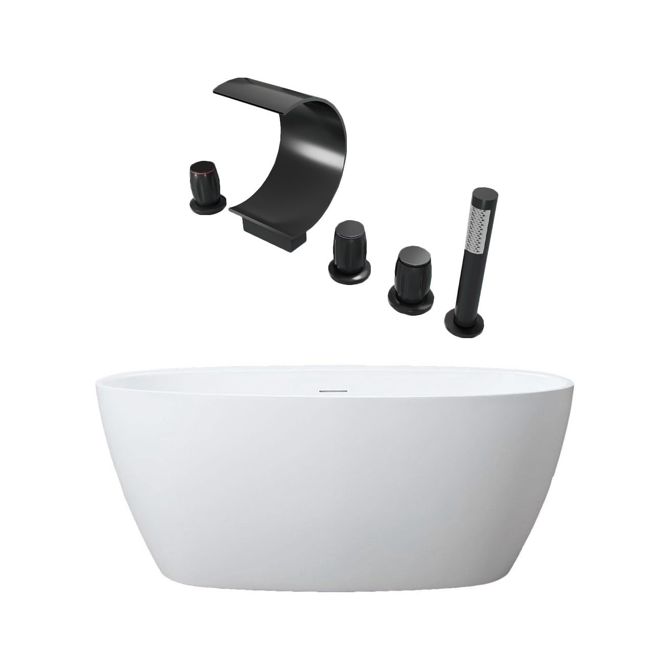 Maidstone Medway Acrylic Double Ended Freestanding Bathtub and Faucet Package