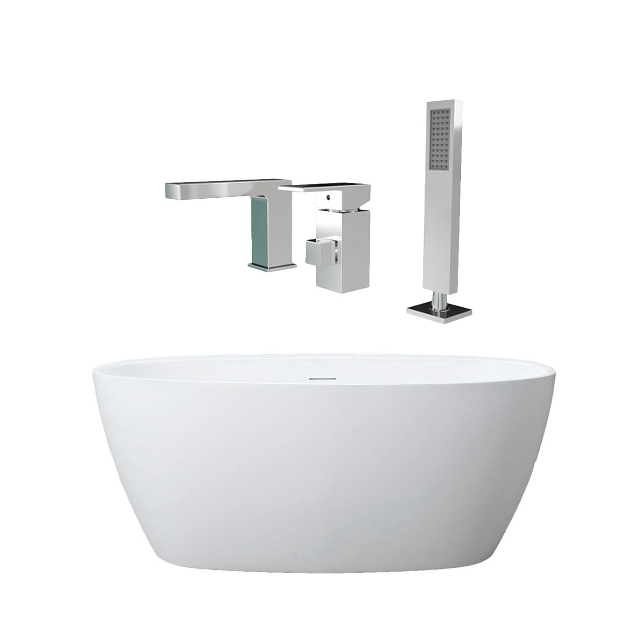 Maidstone Medway Acrylic Double Ended Freestanding Bathtub and Faucet Package